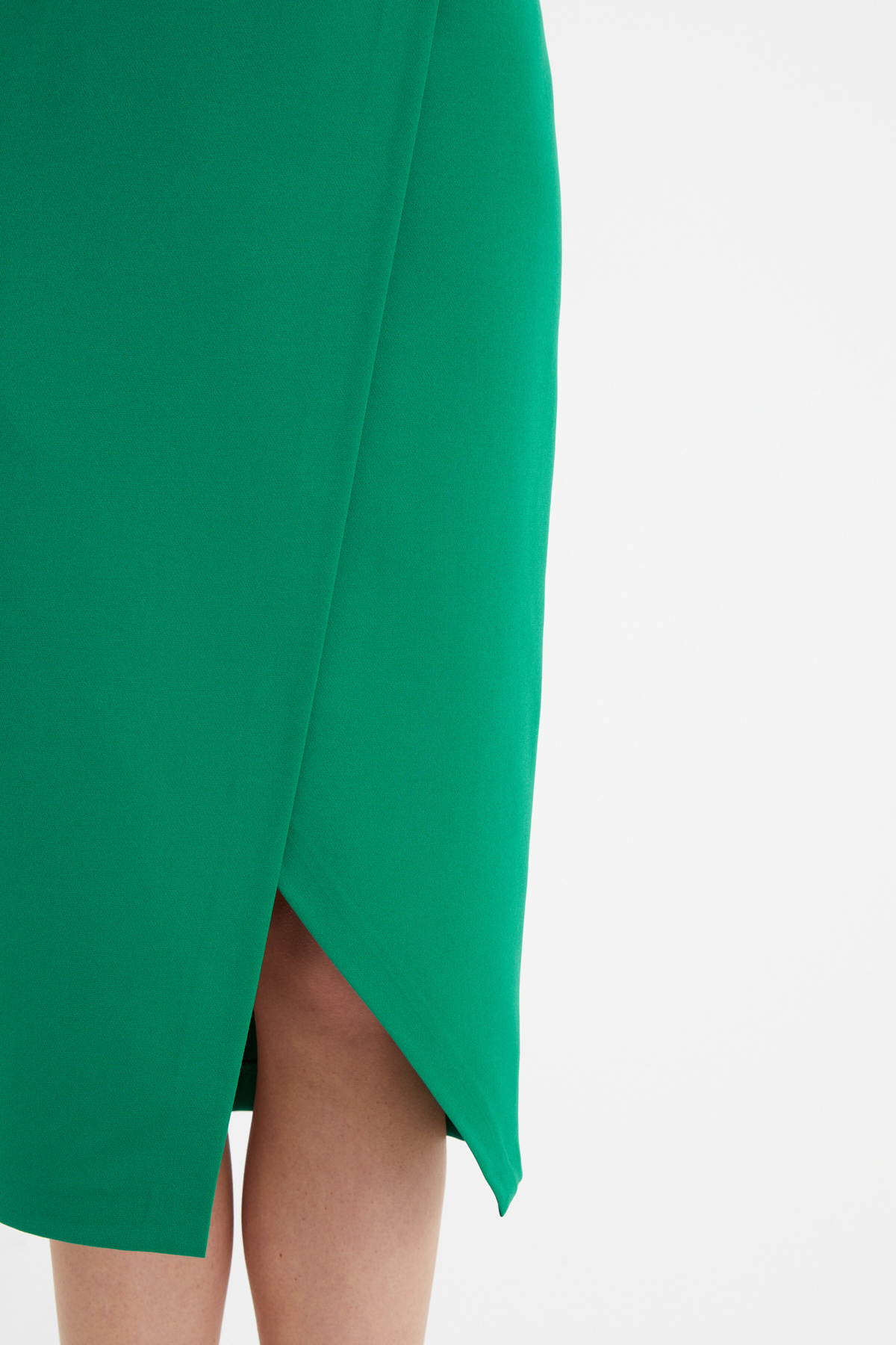 Yırtmaçlı kalem etek - YEŞİL