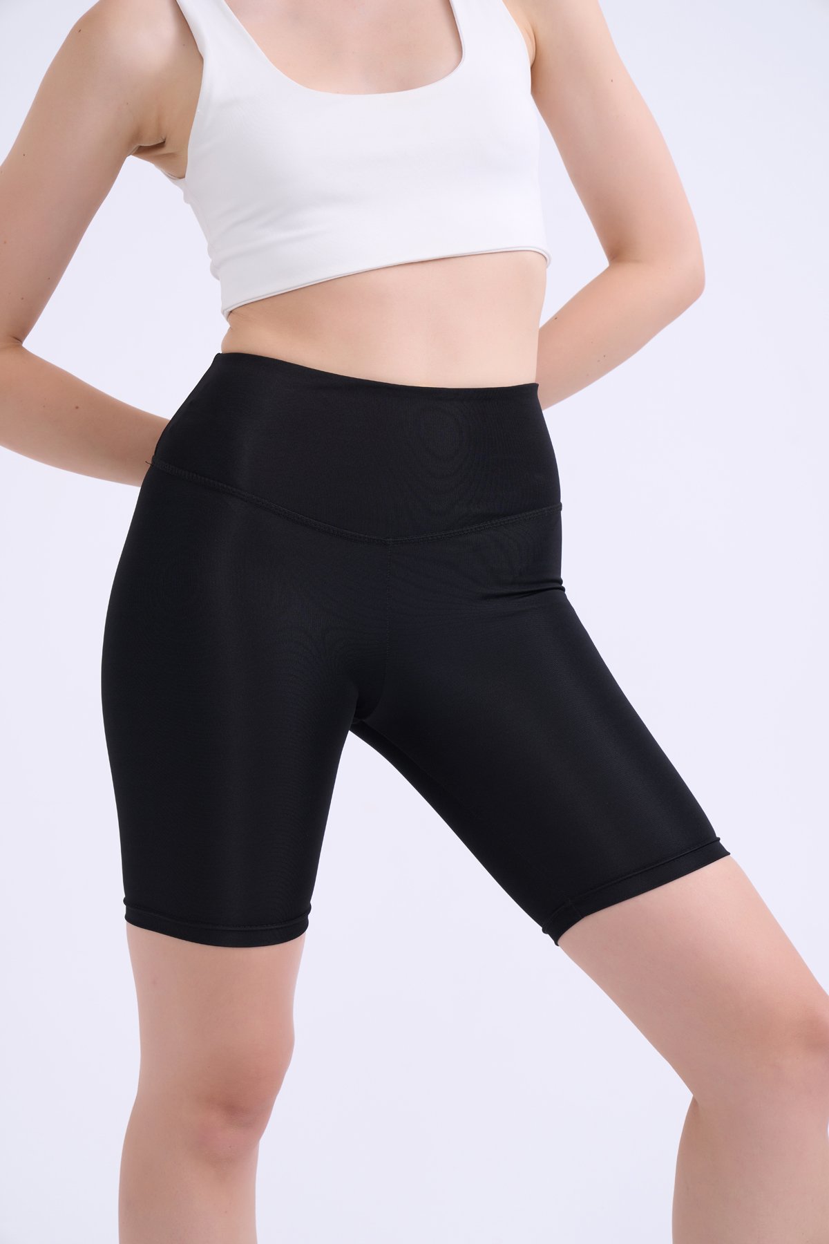 Yüksek Bel bisikletçi tayt - SİYAH