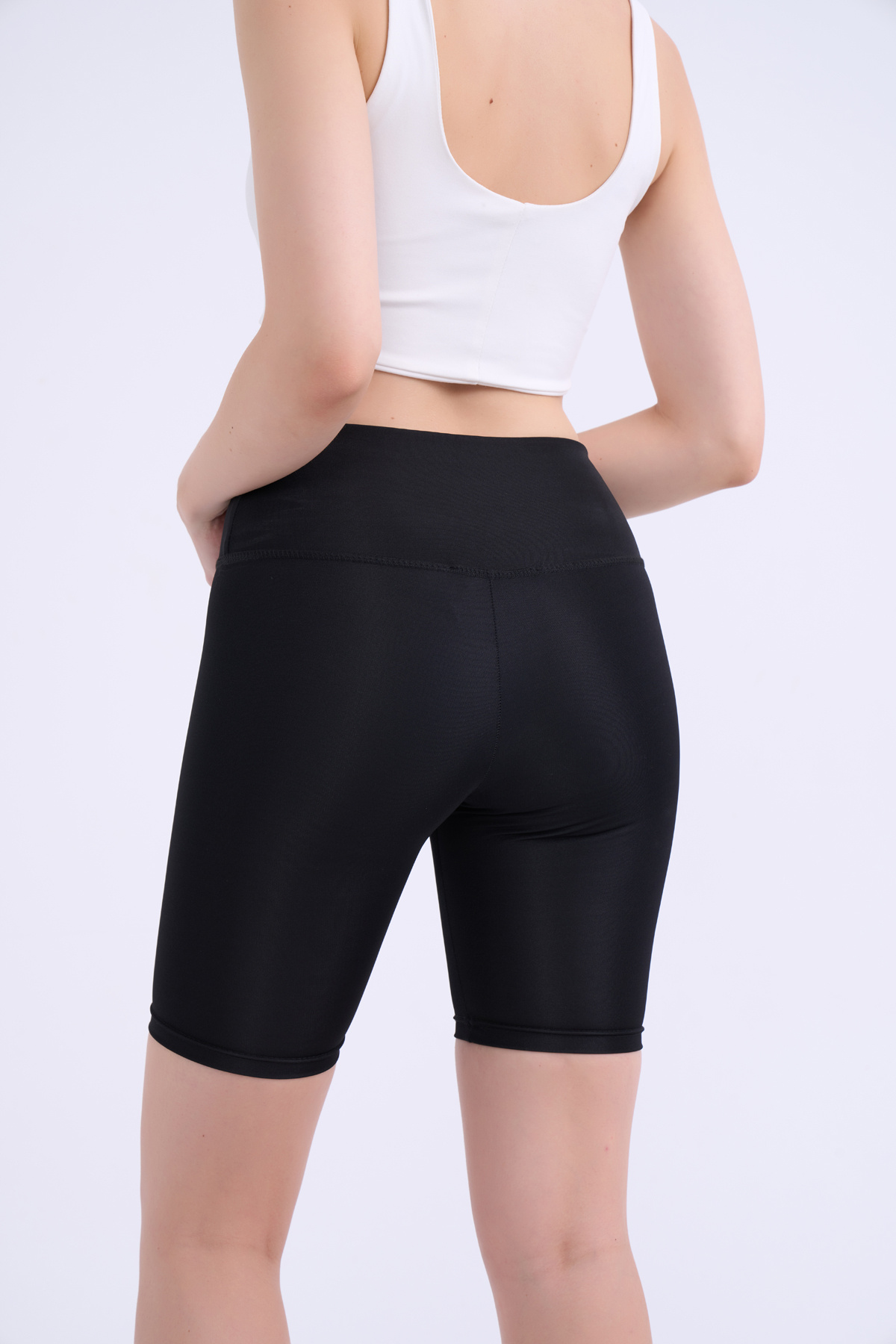 Yüksek Bel bisikletçi tayt - SİYAH