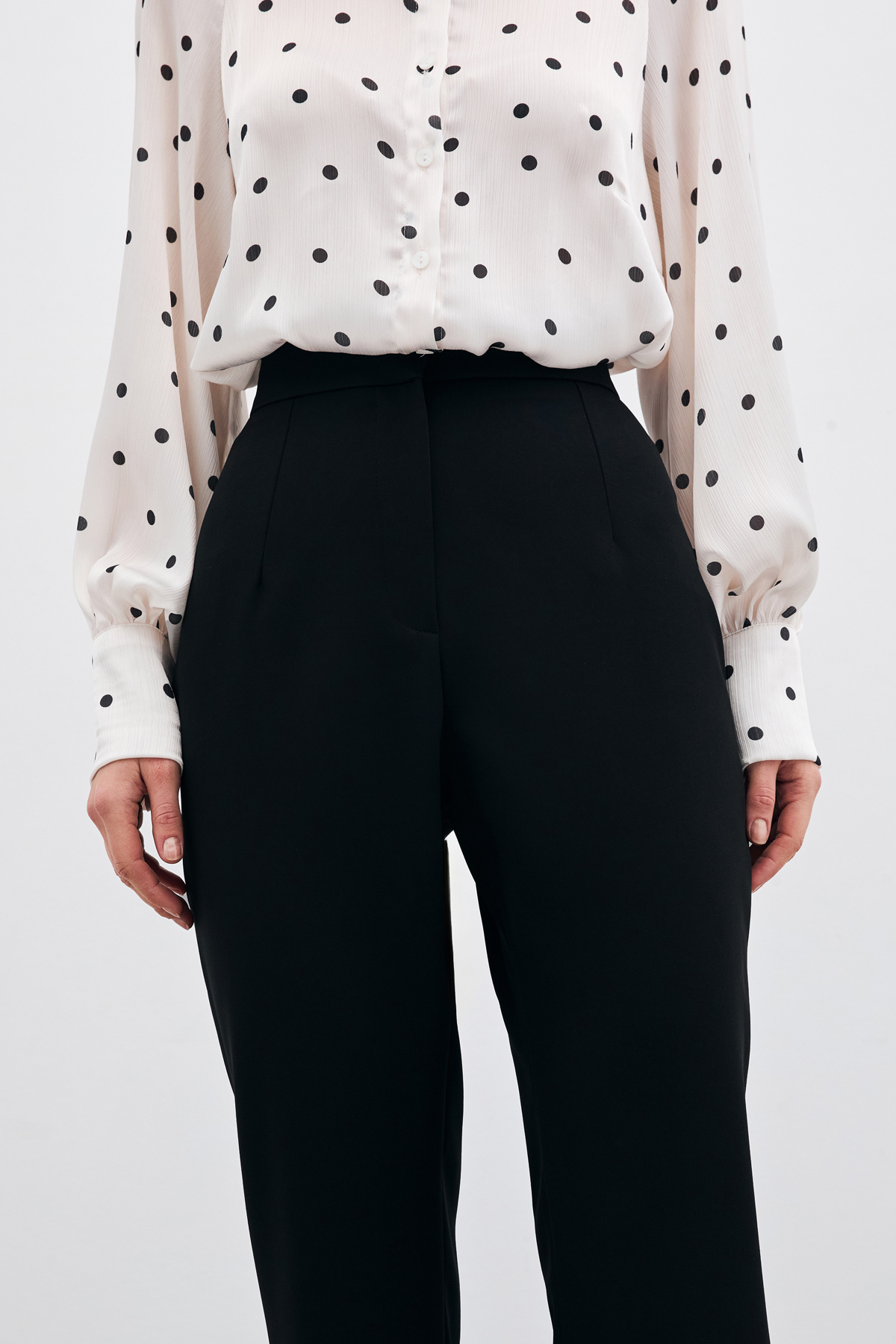 Yüksek Bel Klasik Pantolon - Siyah