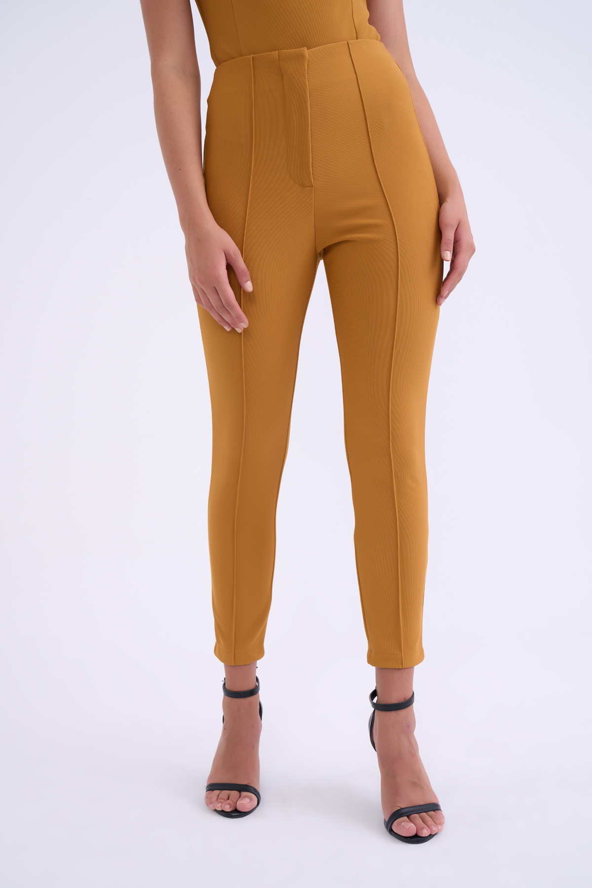 high waist pants - MUSTARD