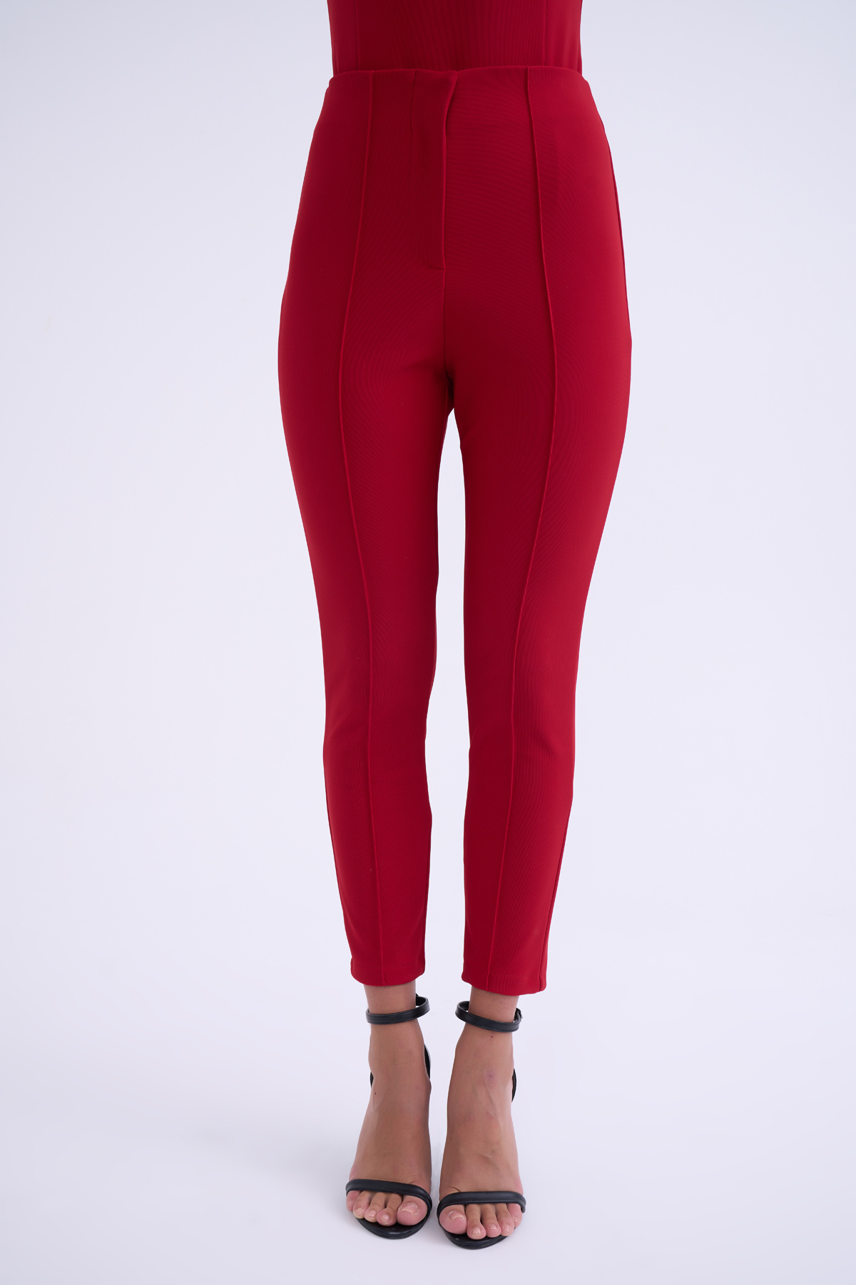 high waist pants - RED