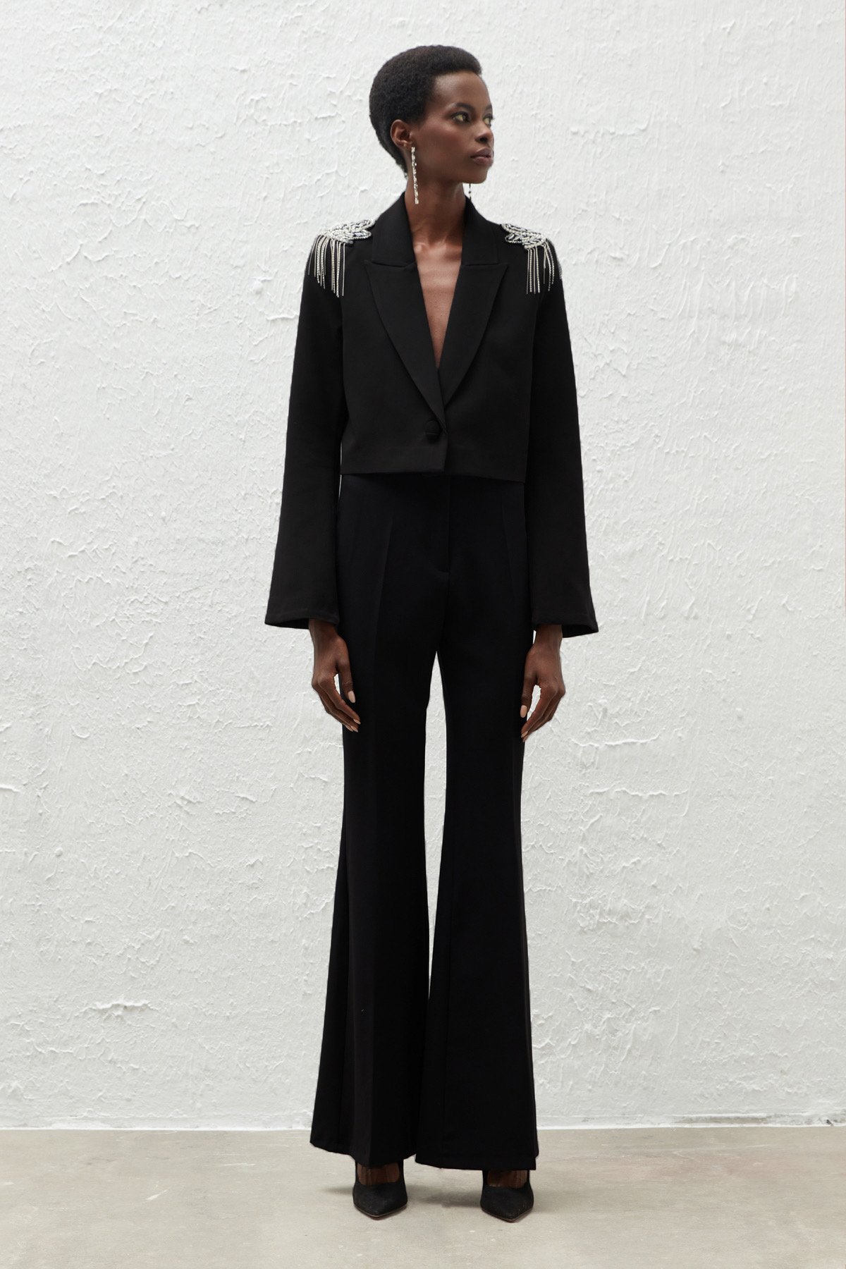 Yüksek Bel Pantolon - SİYAH