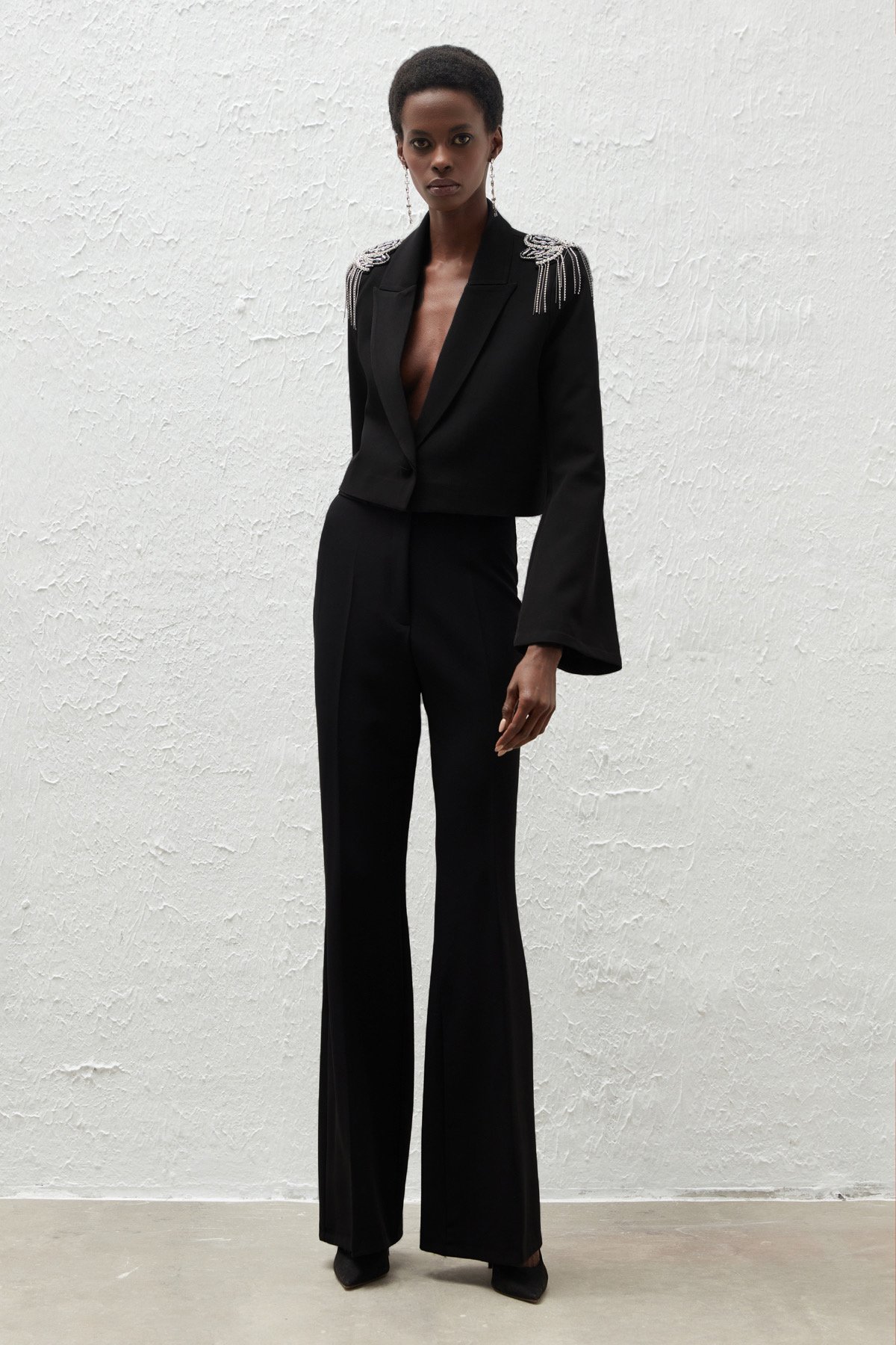 Yüksek Bel Pantolon - SİYAH