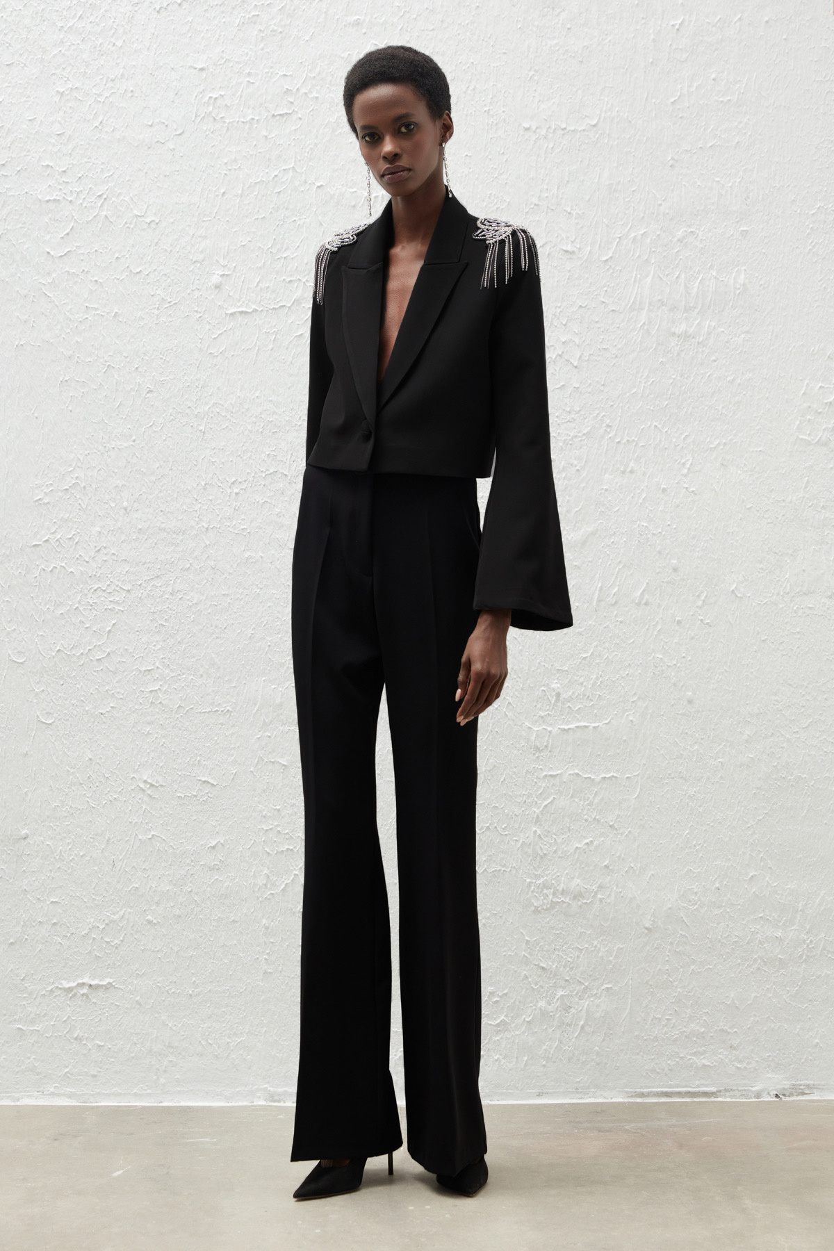 Yüksek Bel Pantolon - SİYAH