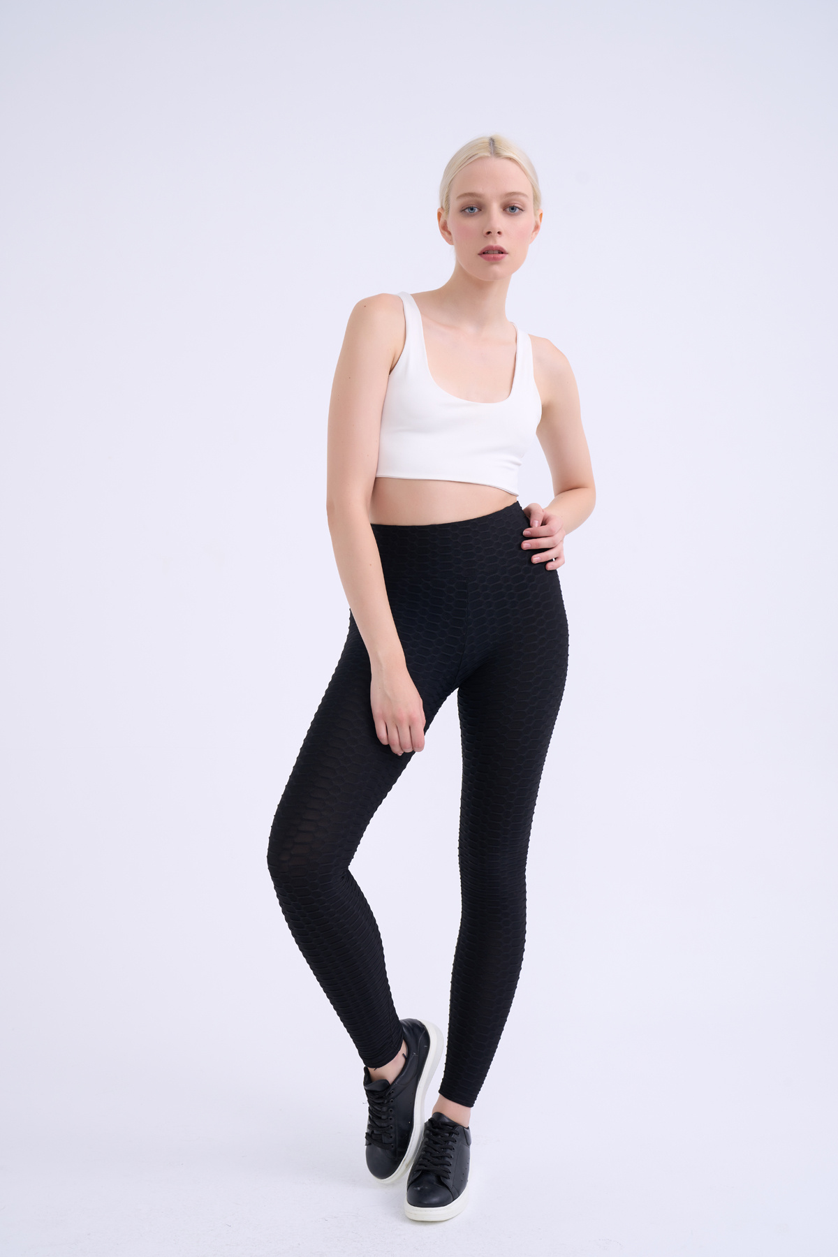 High Waist Push Up Leggings - BLACK