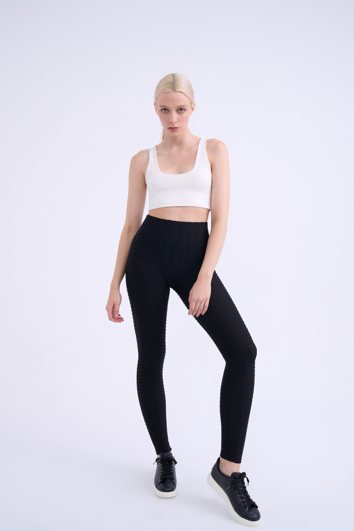 High Waist Push Up Leggings - BLACK