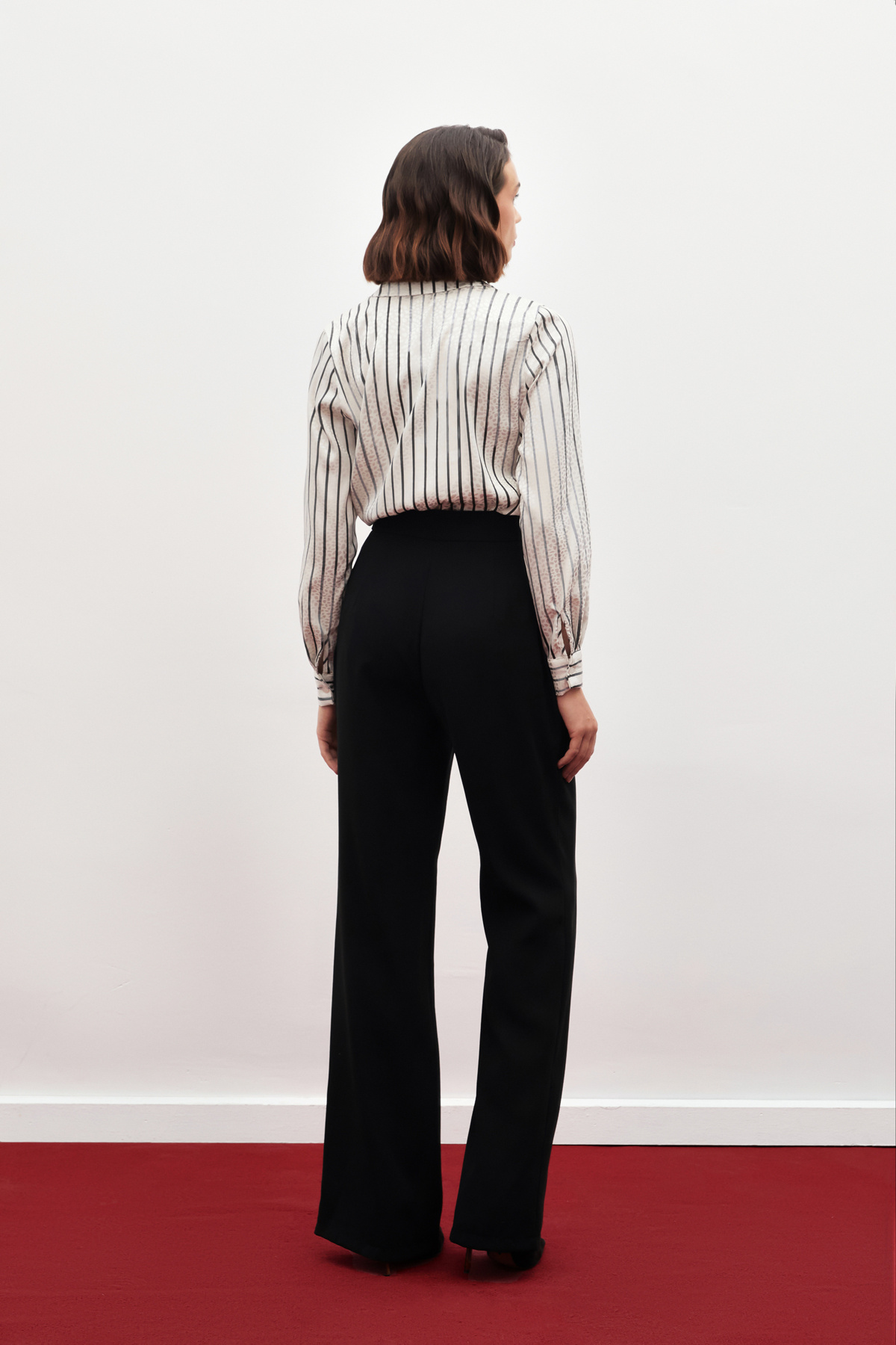 Yüksek Bel Salaş Pantolon - SİYAH