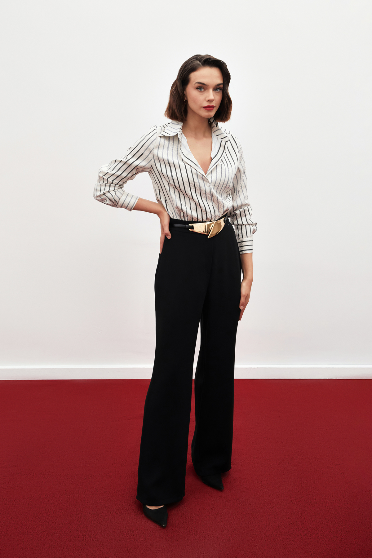 Yüksek Bel Salaş Pantolon - SİYAH