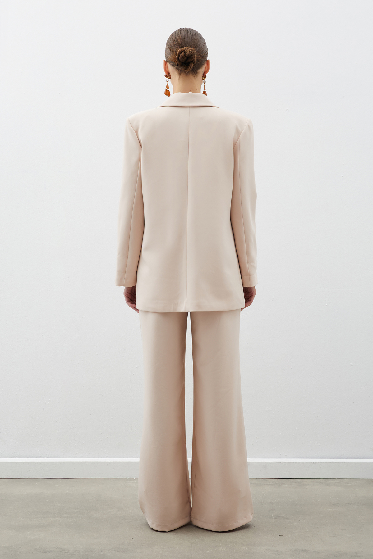 Zebra Astarlı Uzun Ceket - BEJ