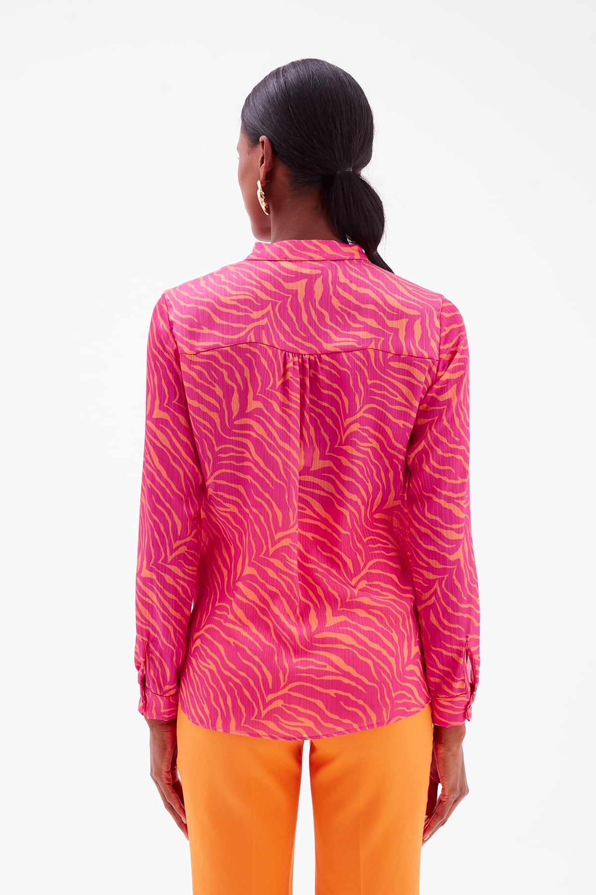 Zebra Patterned Blouse - FuchsIa