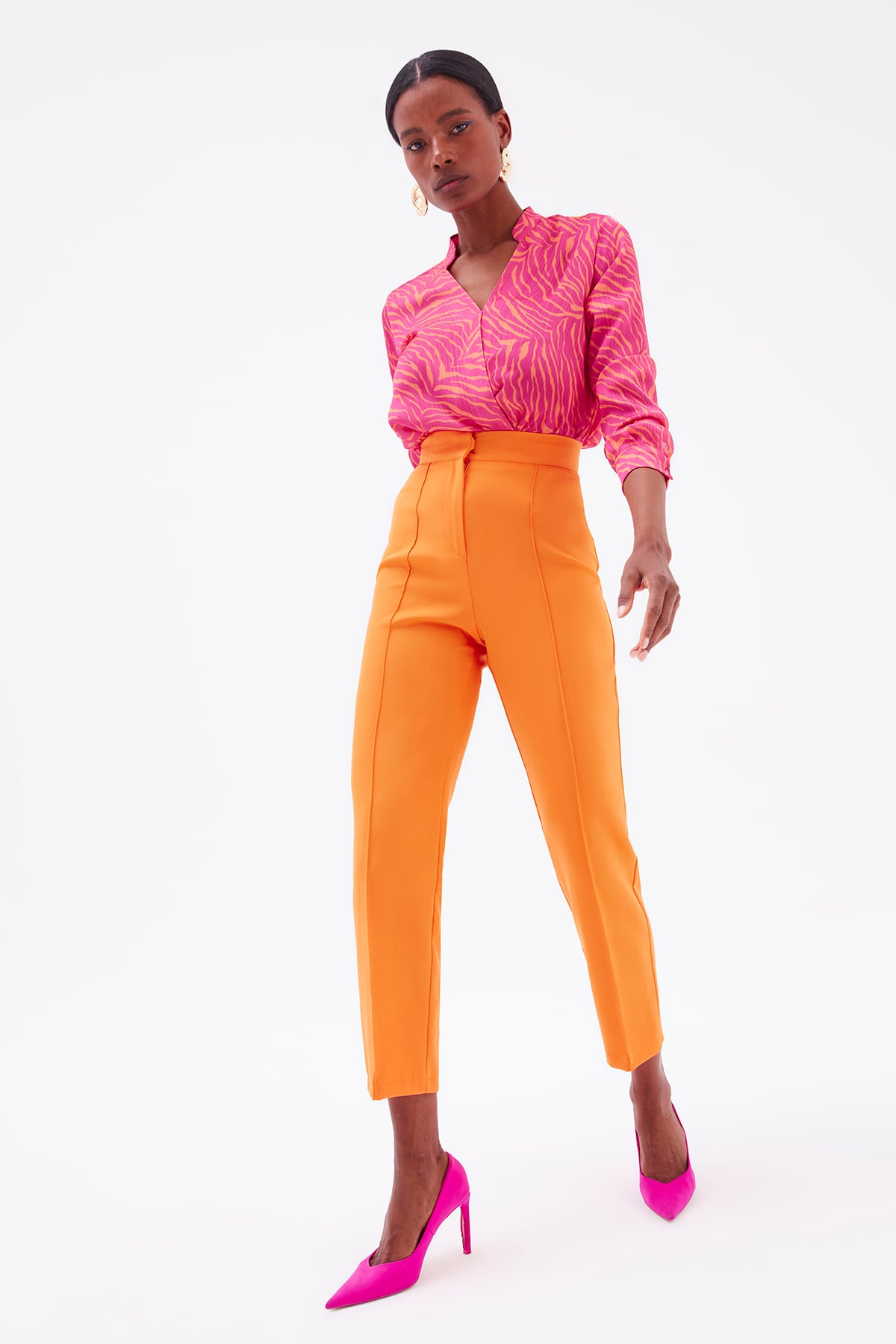 Zebra Patterned Blouse - FuchsIa