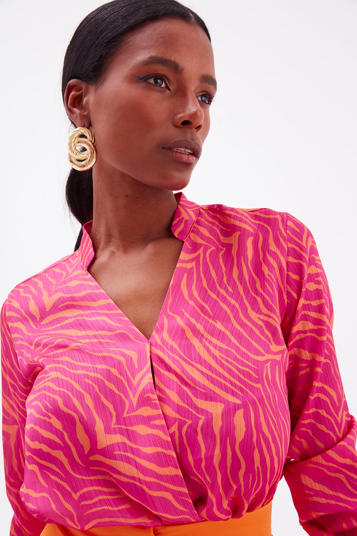 Zebra Patterned Blouse - FuchsIa