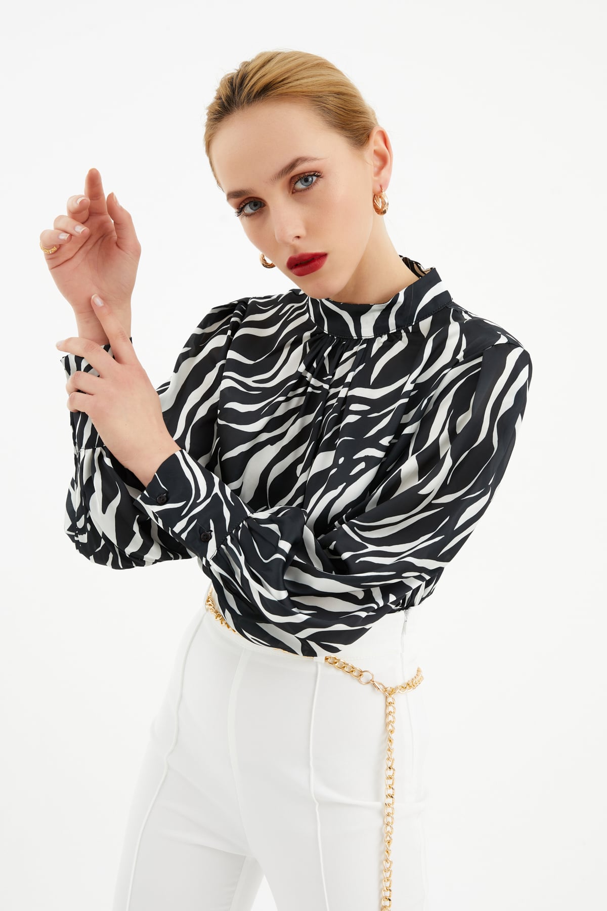 Zebra desenli bluz - ZEBRA