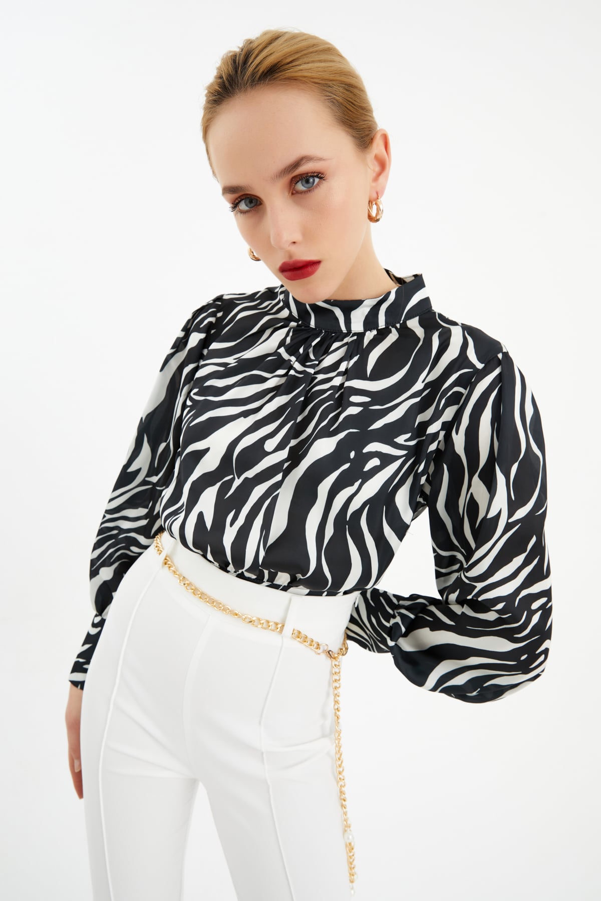 Zebra desenli bluz - ZEBRA