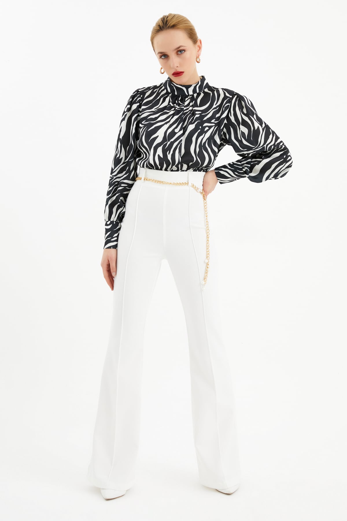 Zebra desenli bluz - ZEBRA