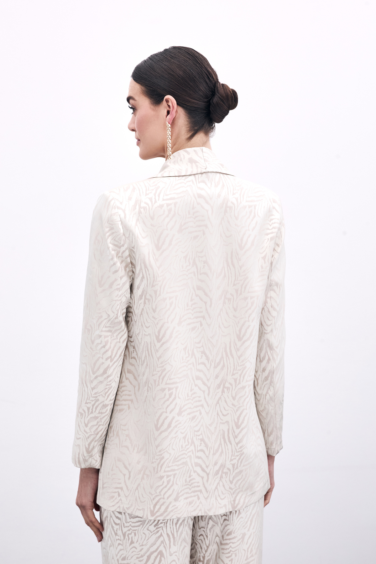 Zebra Desenli Ceket - Bej