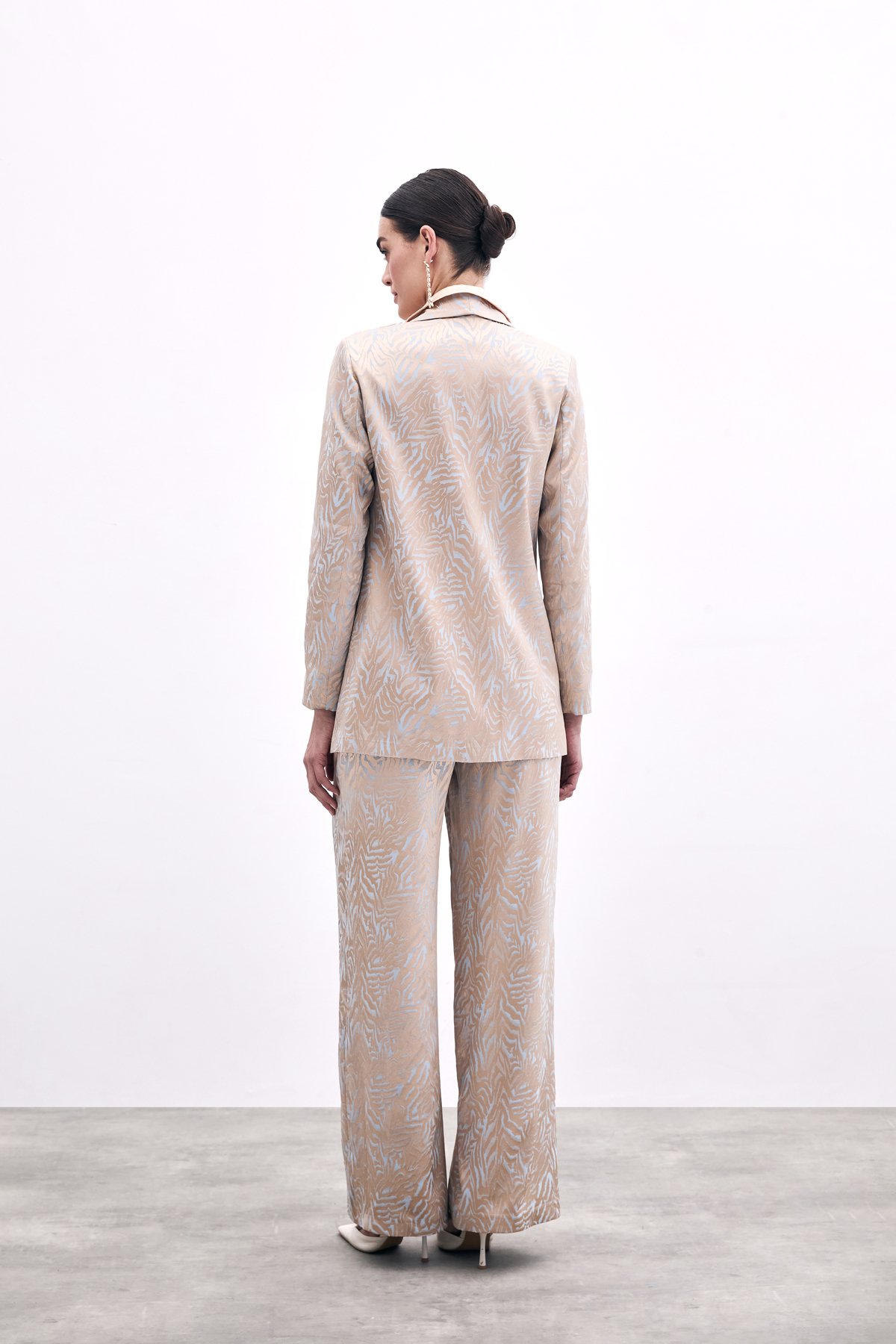 Zebra Desenli Ceket - Mavi