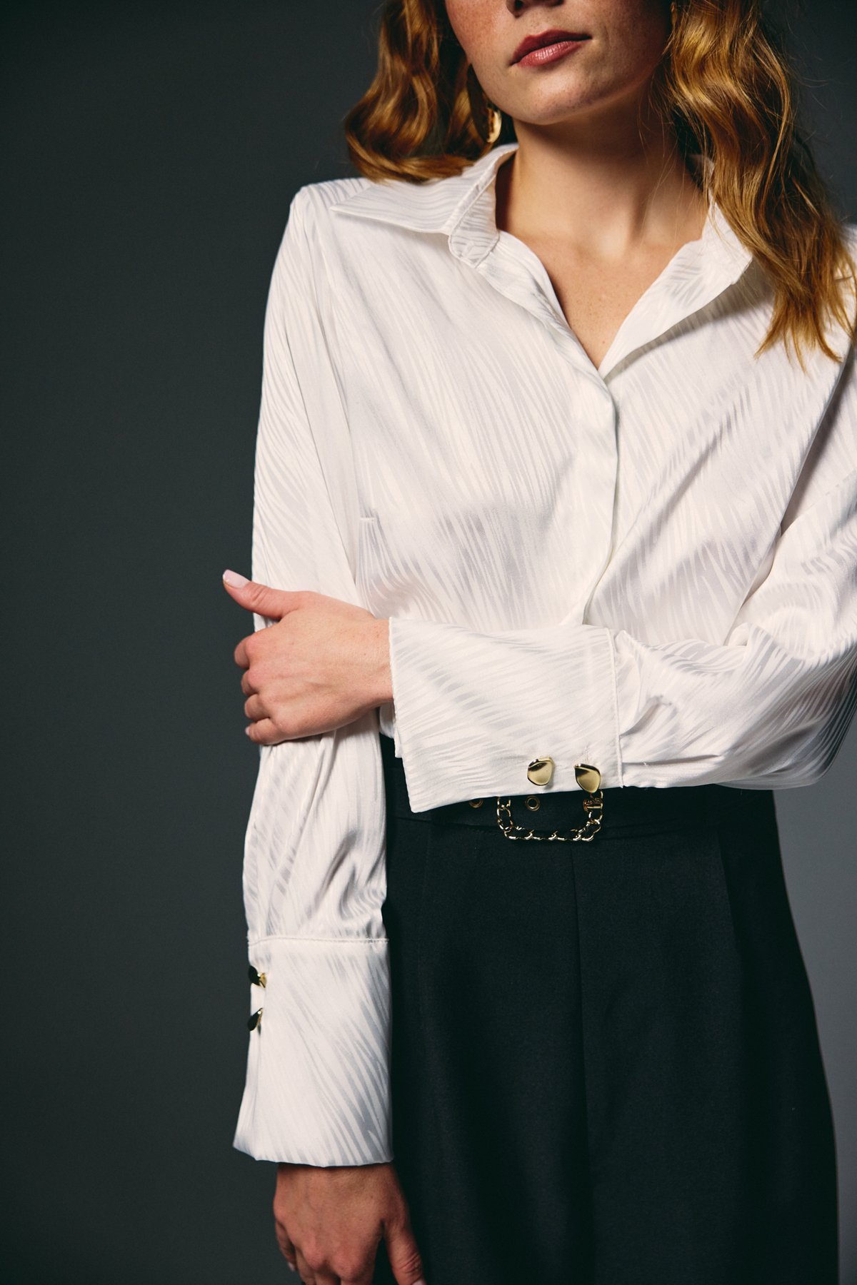 Zebra Desenli Gömlek - Ekru