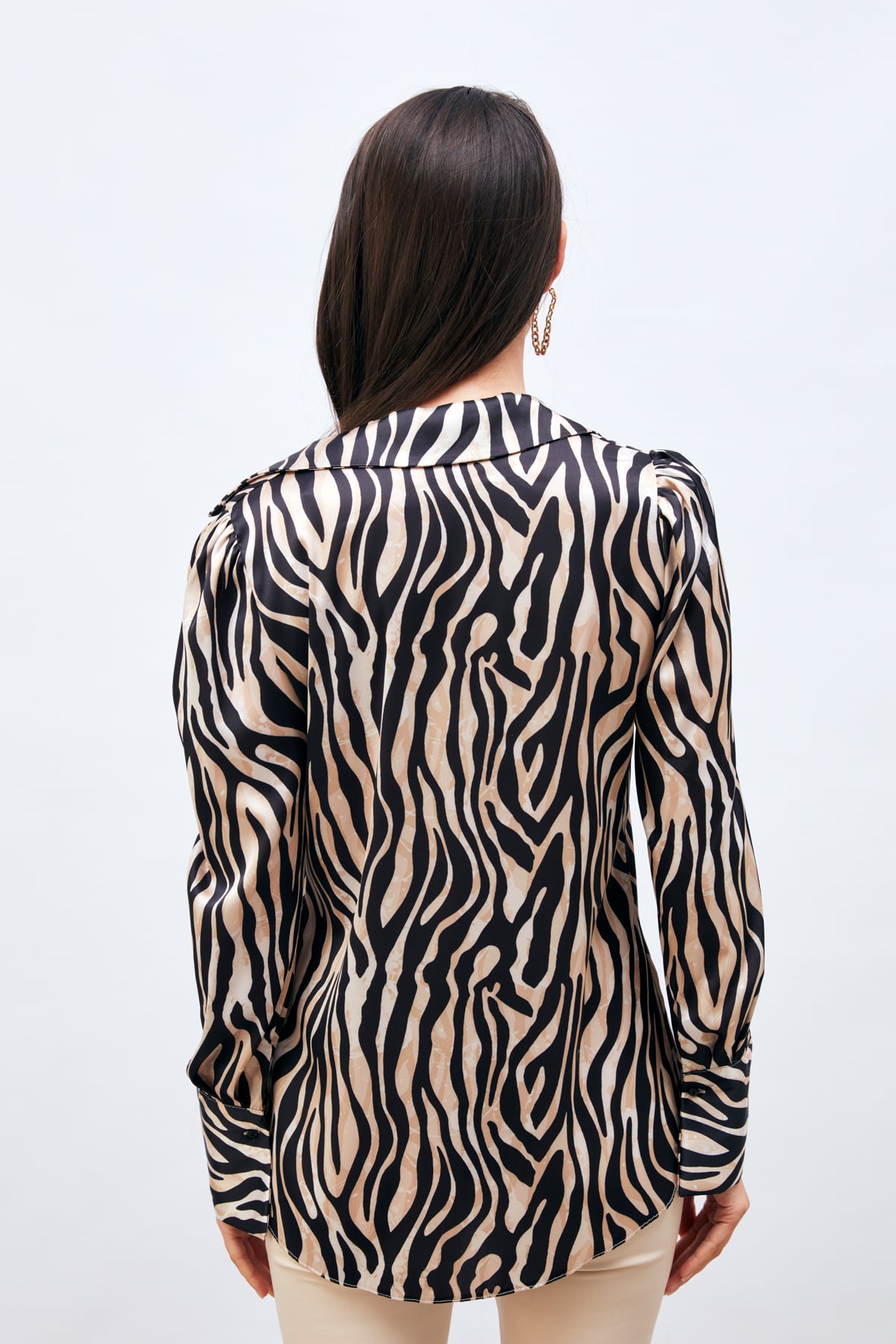 Zebra Desenli Gömlek - SİYAH