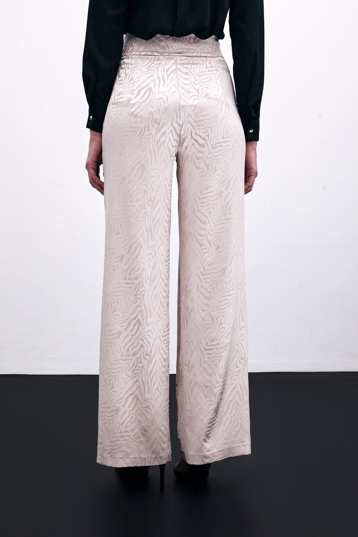 Zebra Desenli Pantolon - Pudra