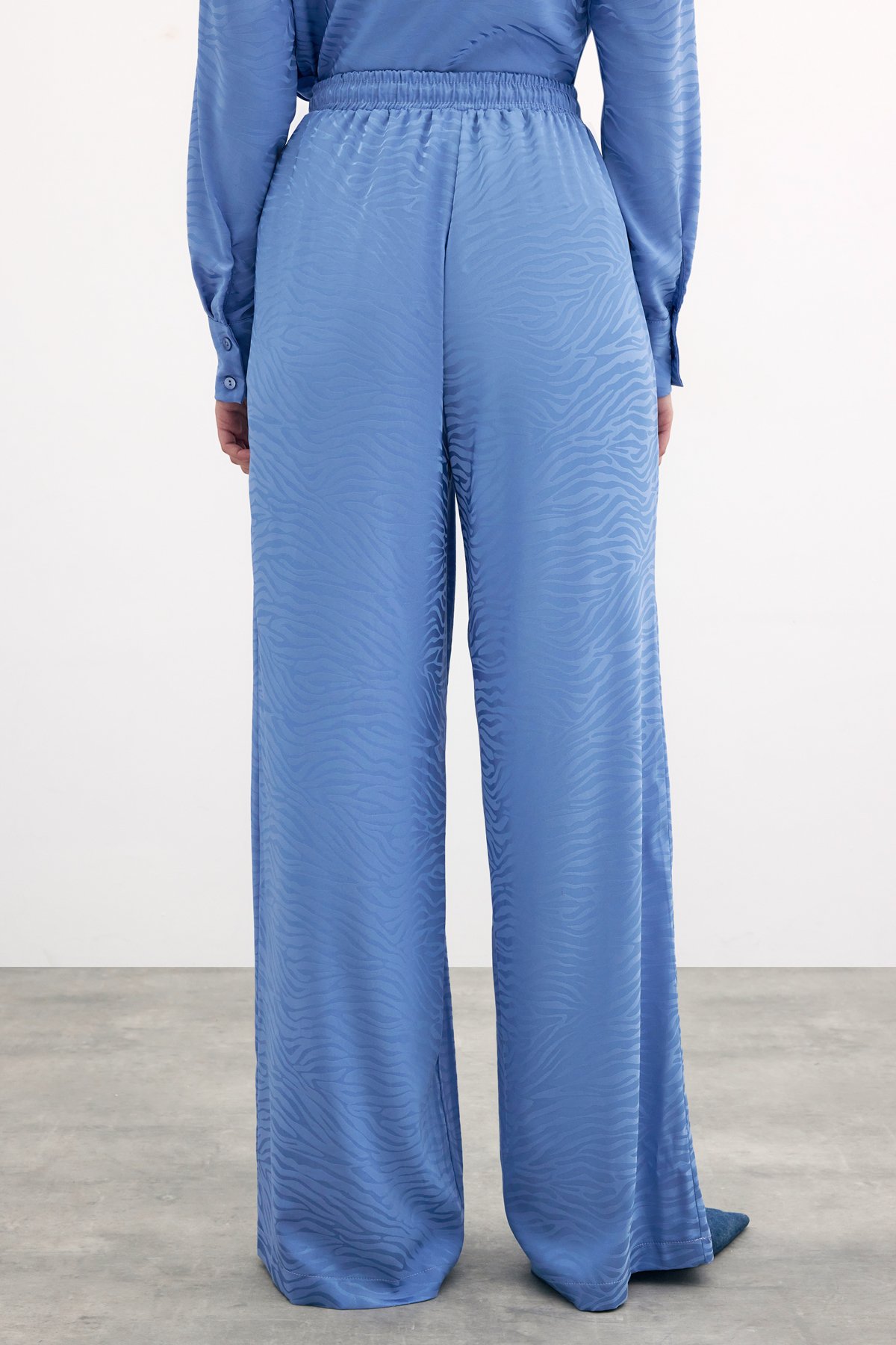 Zebra Desenli Salaş Pantolon - İndigo