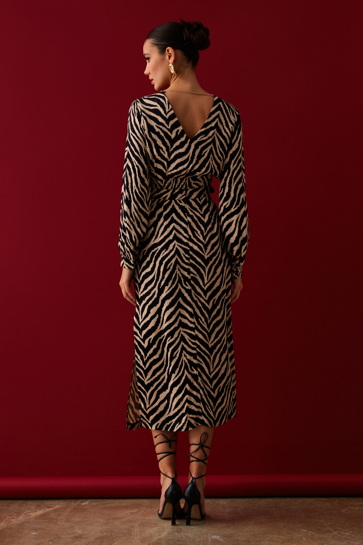 Zebra desenli saten etek - ZEBRA