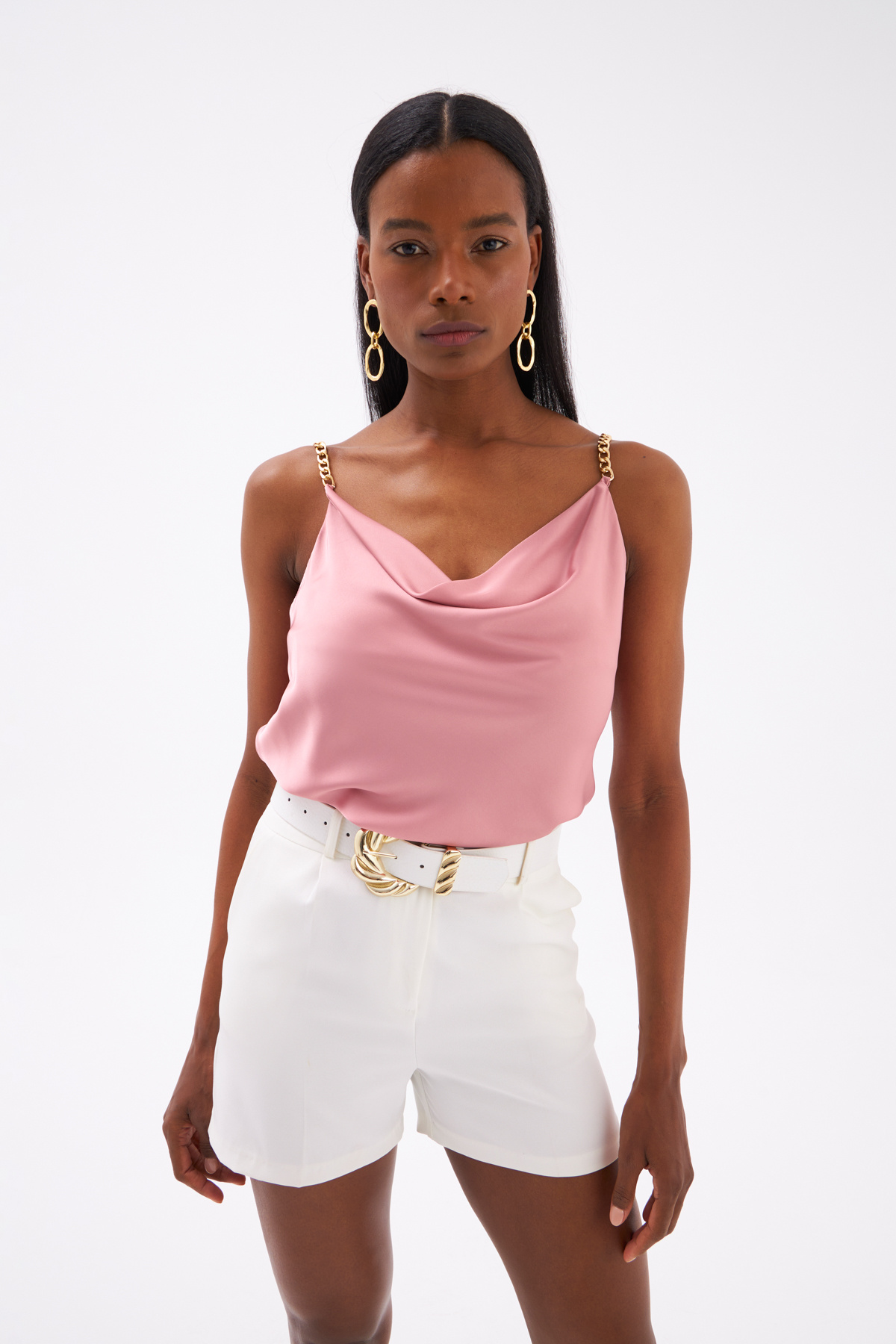 Chain Strap Satin Blouse - GUL KURUSU