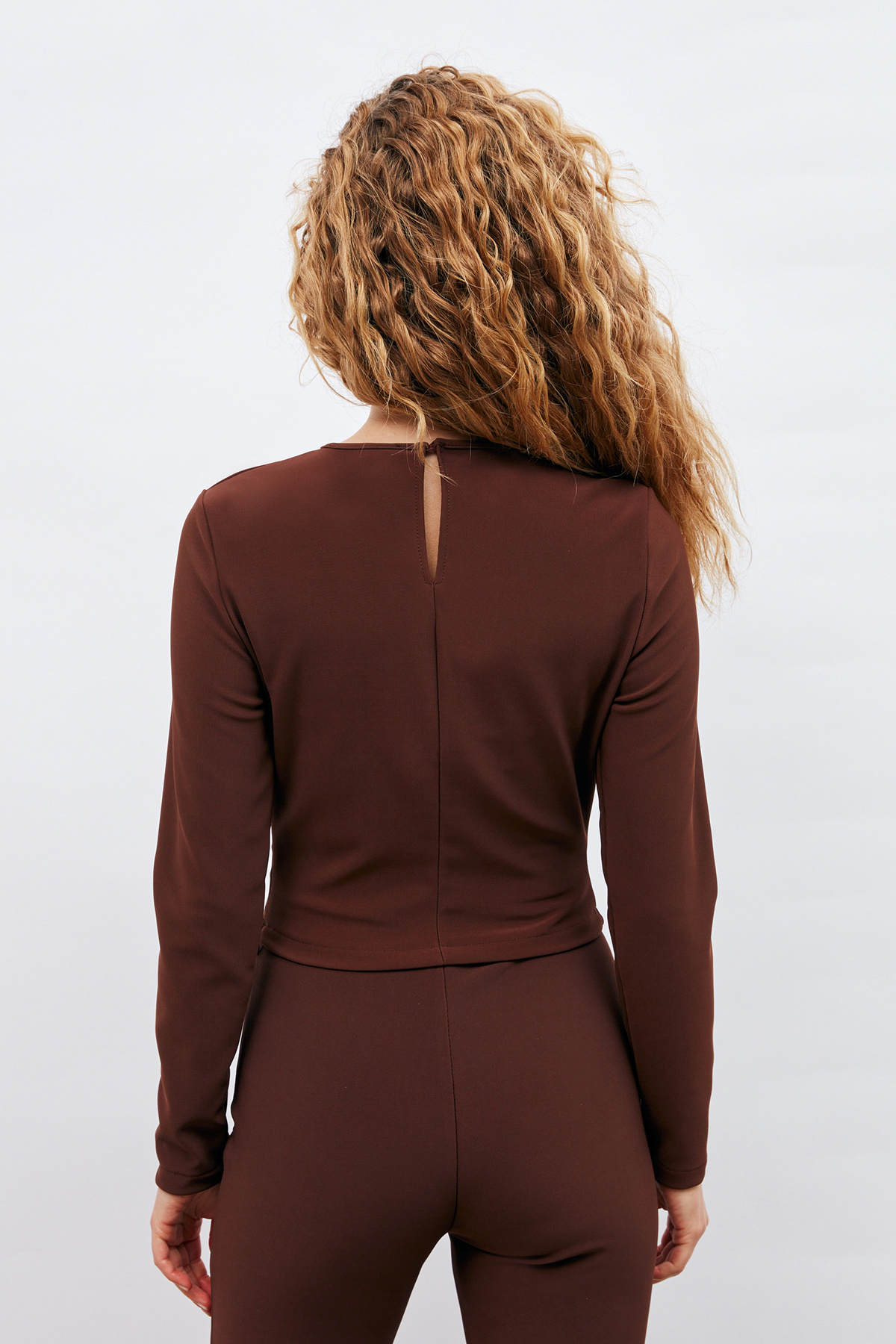 Zincir Detaylı Bluz - KAHVE