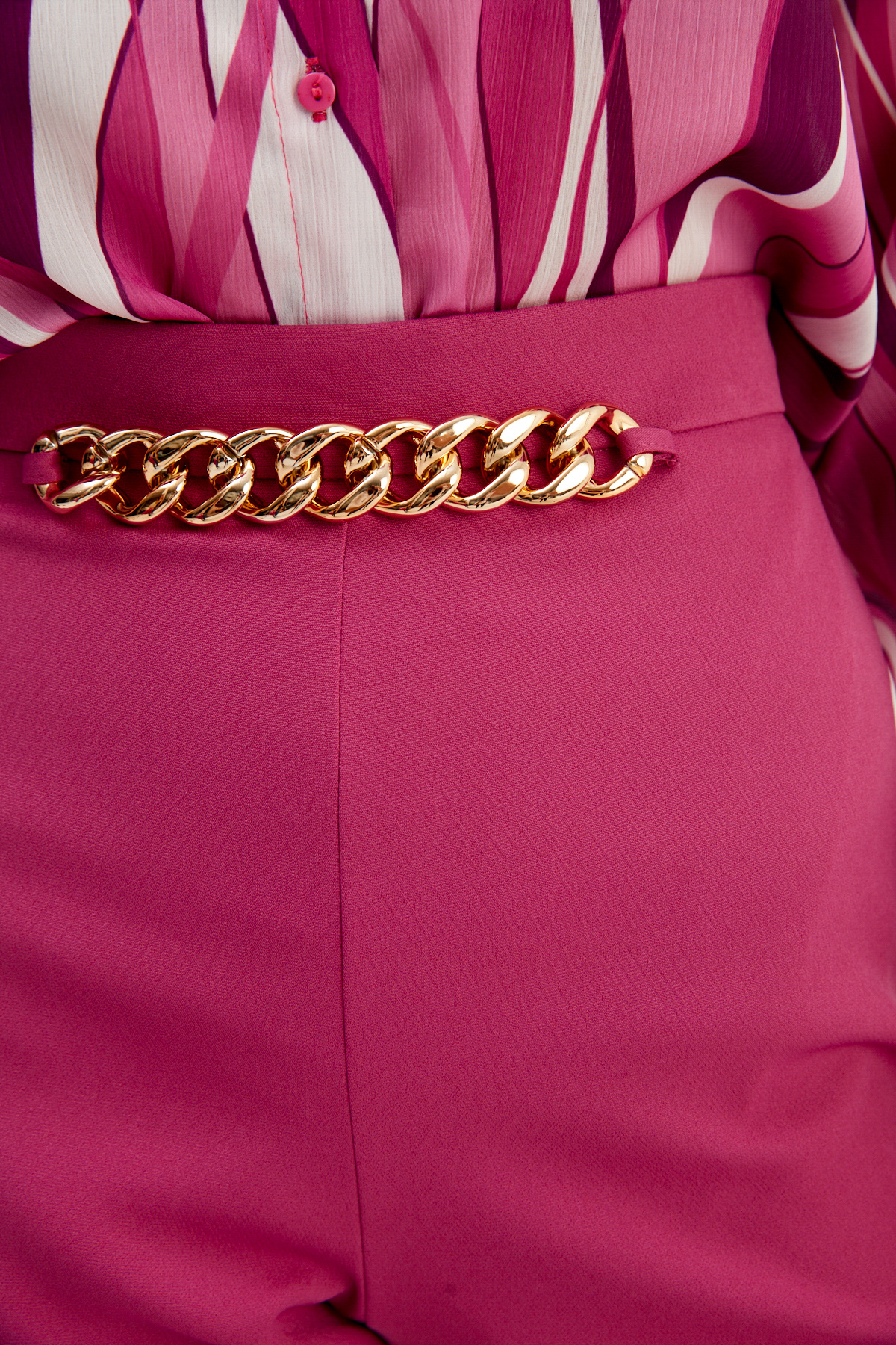 Chain Detailed Trousers - FuchsIa
