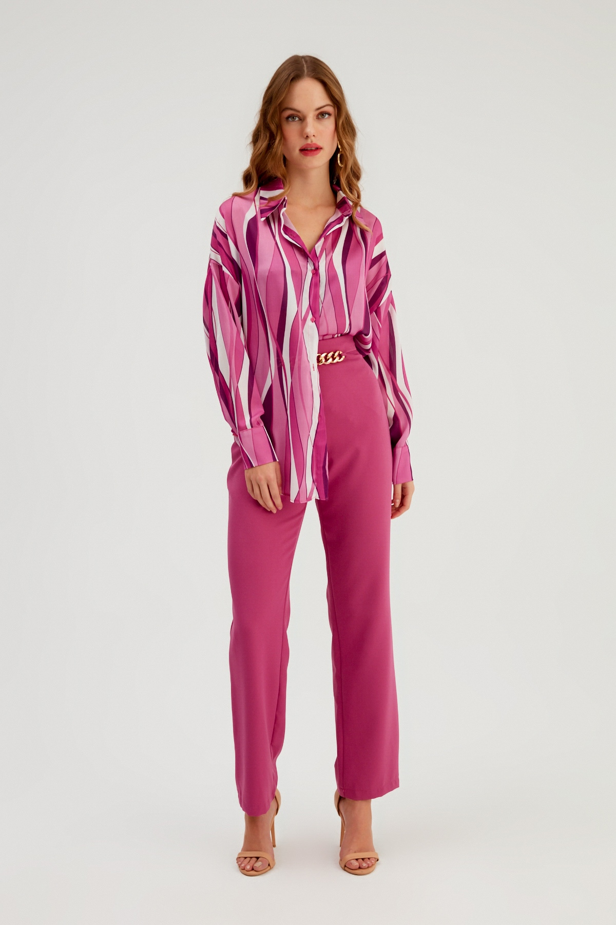 Chain Detailed Trousers - FuchsIa