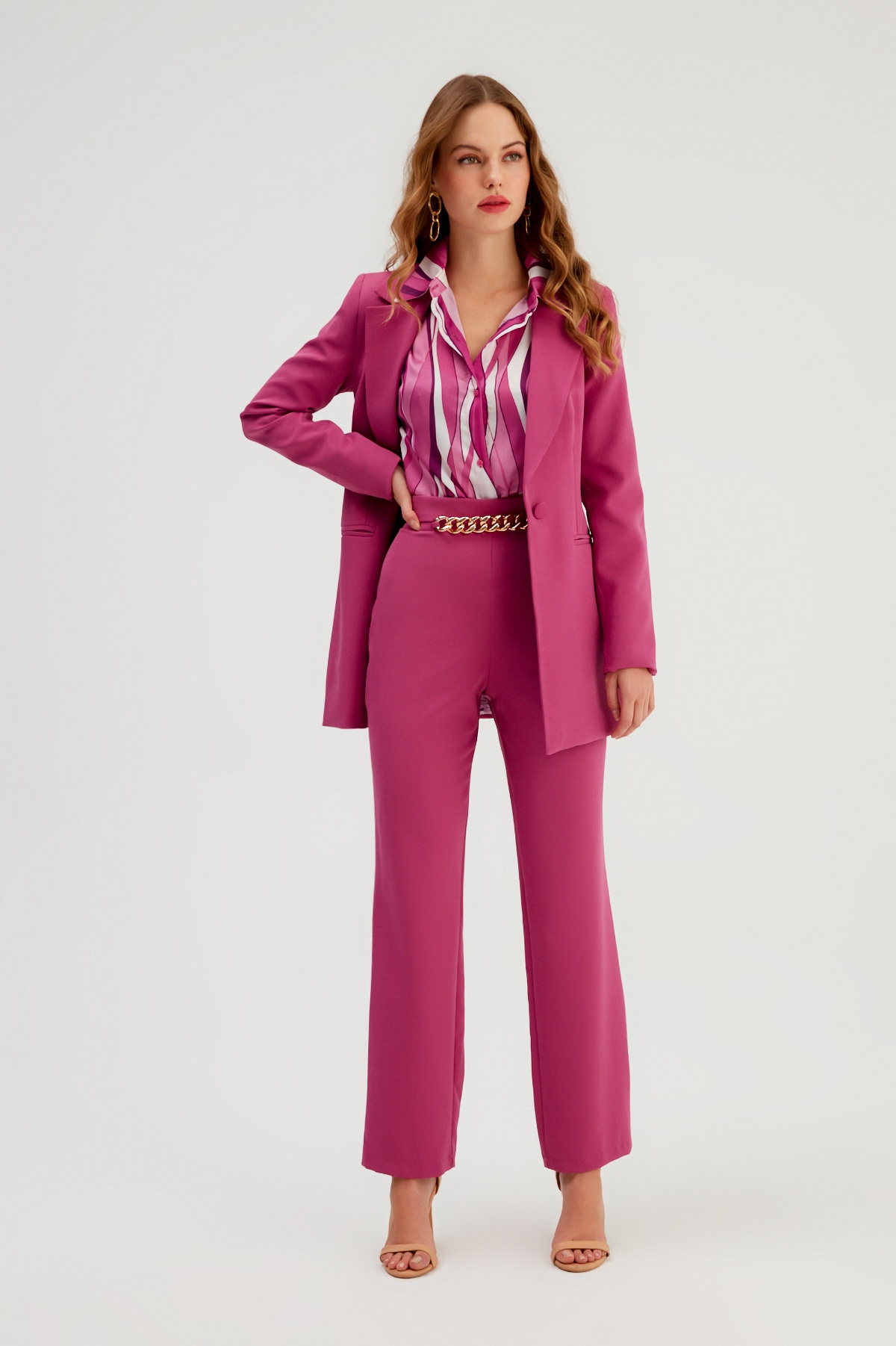 Chain Detailed Trousers - FuchsIa