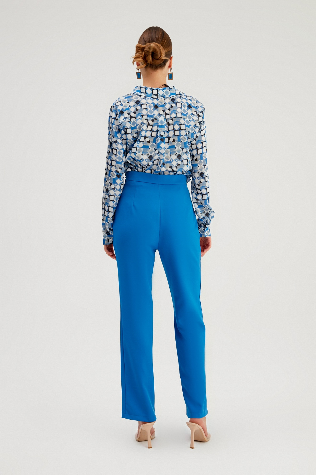 Chain Detailed Trousers - SAX BLUE