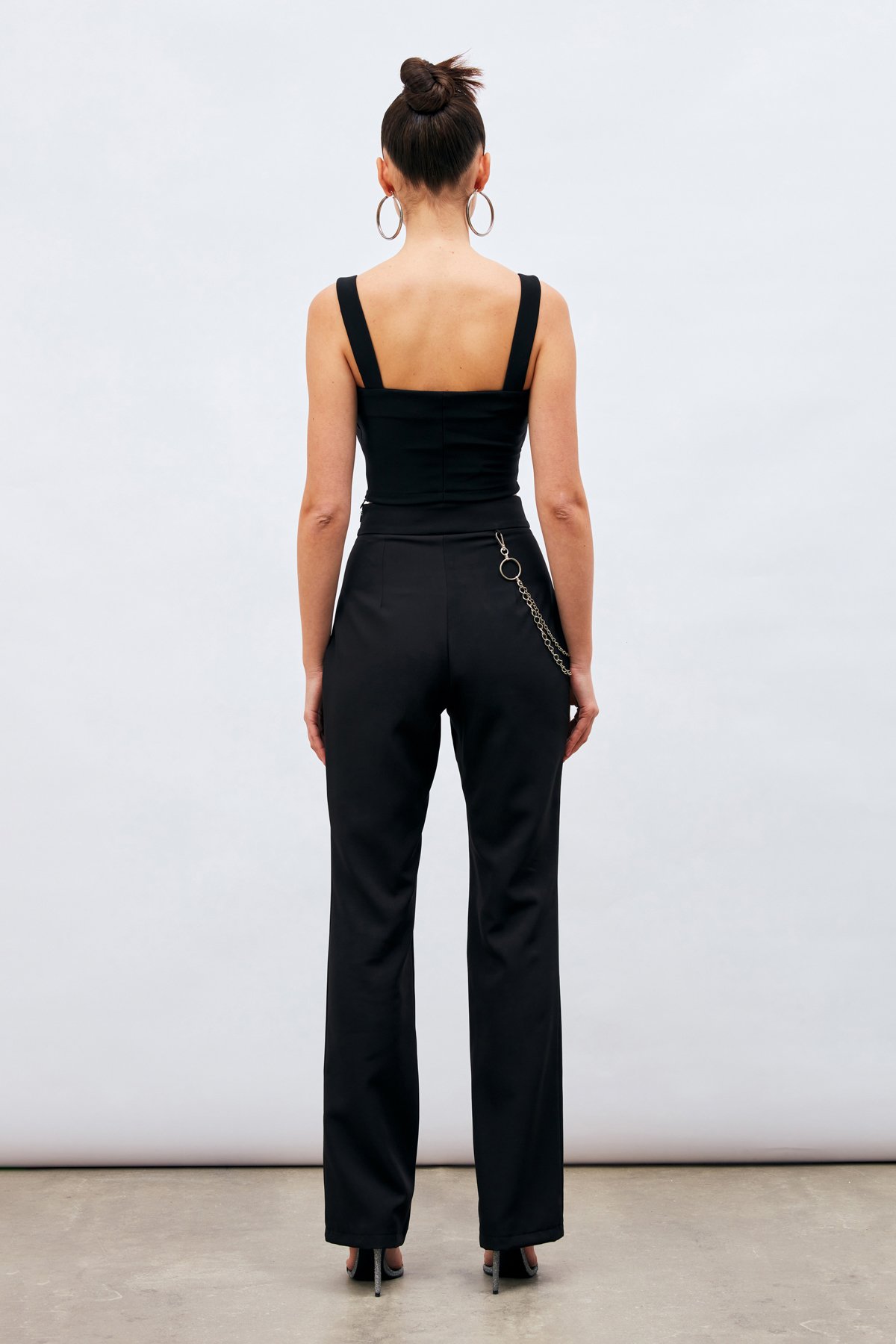 Zincir Detaylı Pantolon - SİYAH