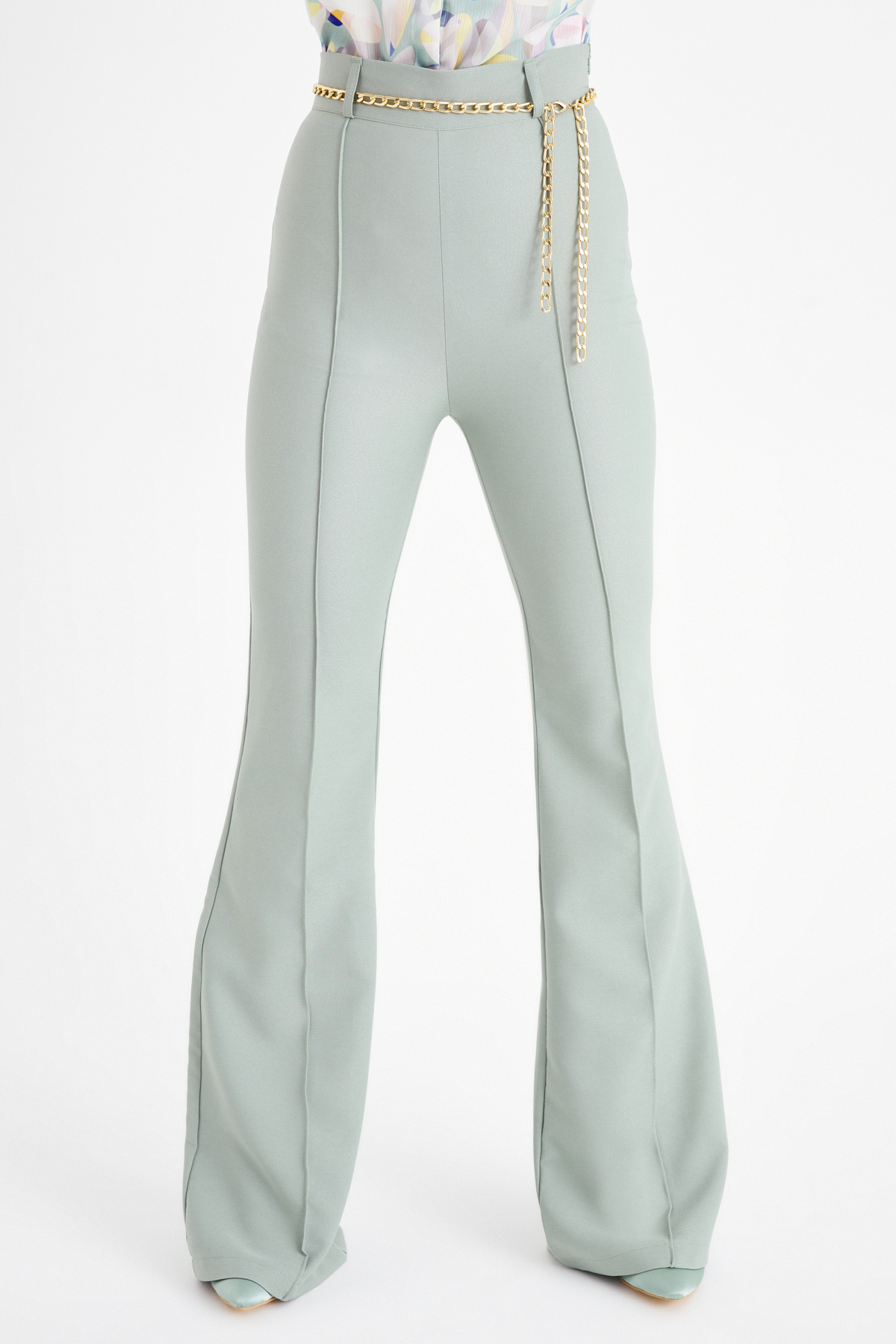 Zincir kemer ispanyol paça pantolon - ÇAĞLA YEŞİLİ