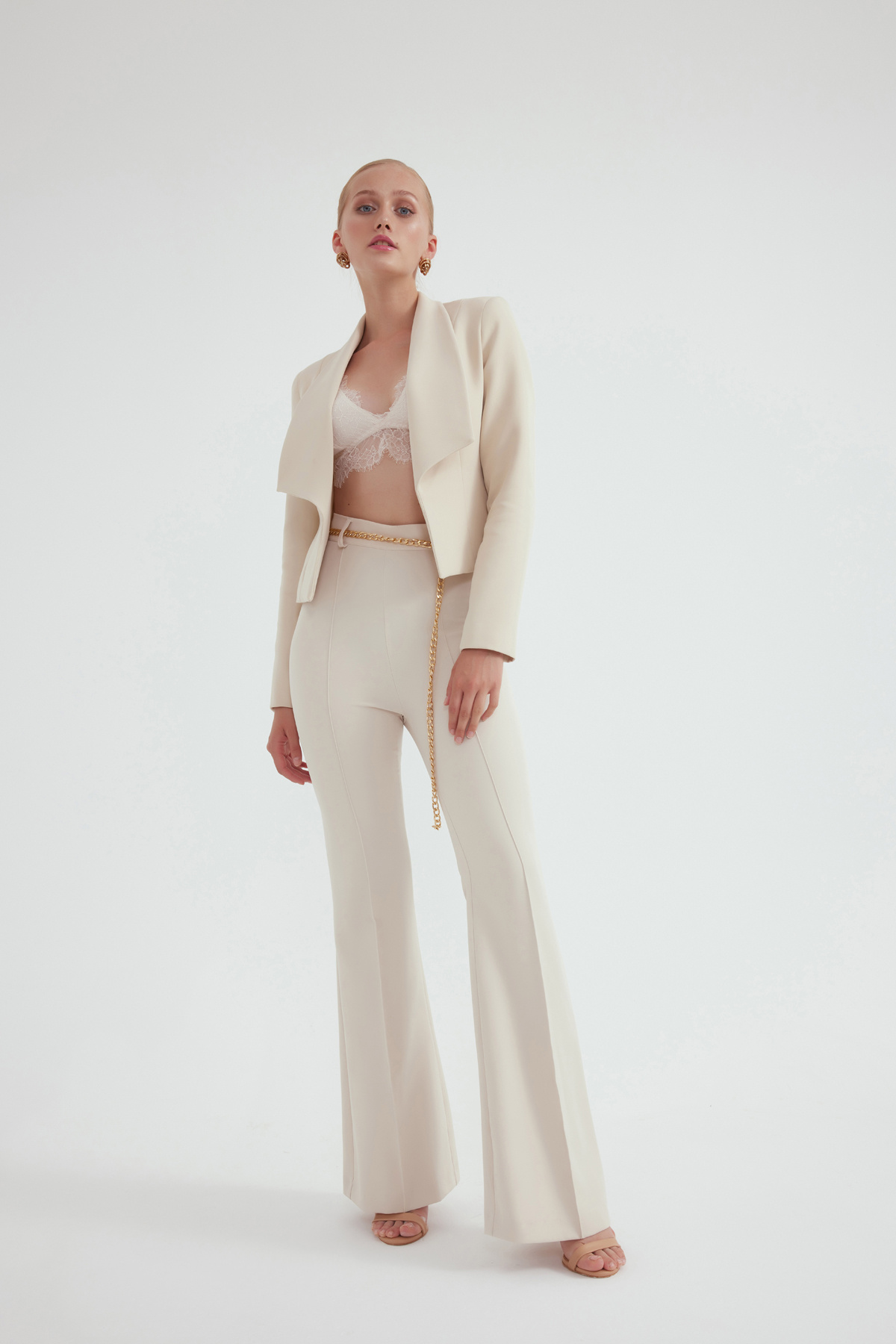 Zincir kemer ispanyol paça pantolon - KEMİK