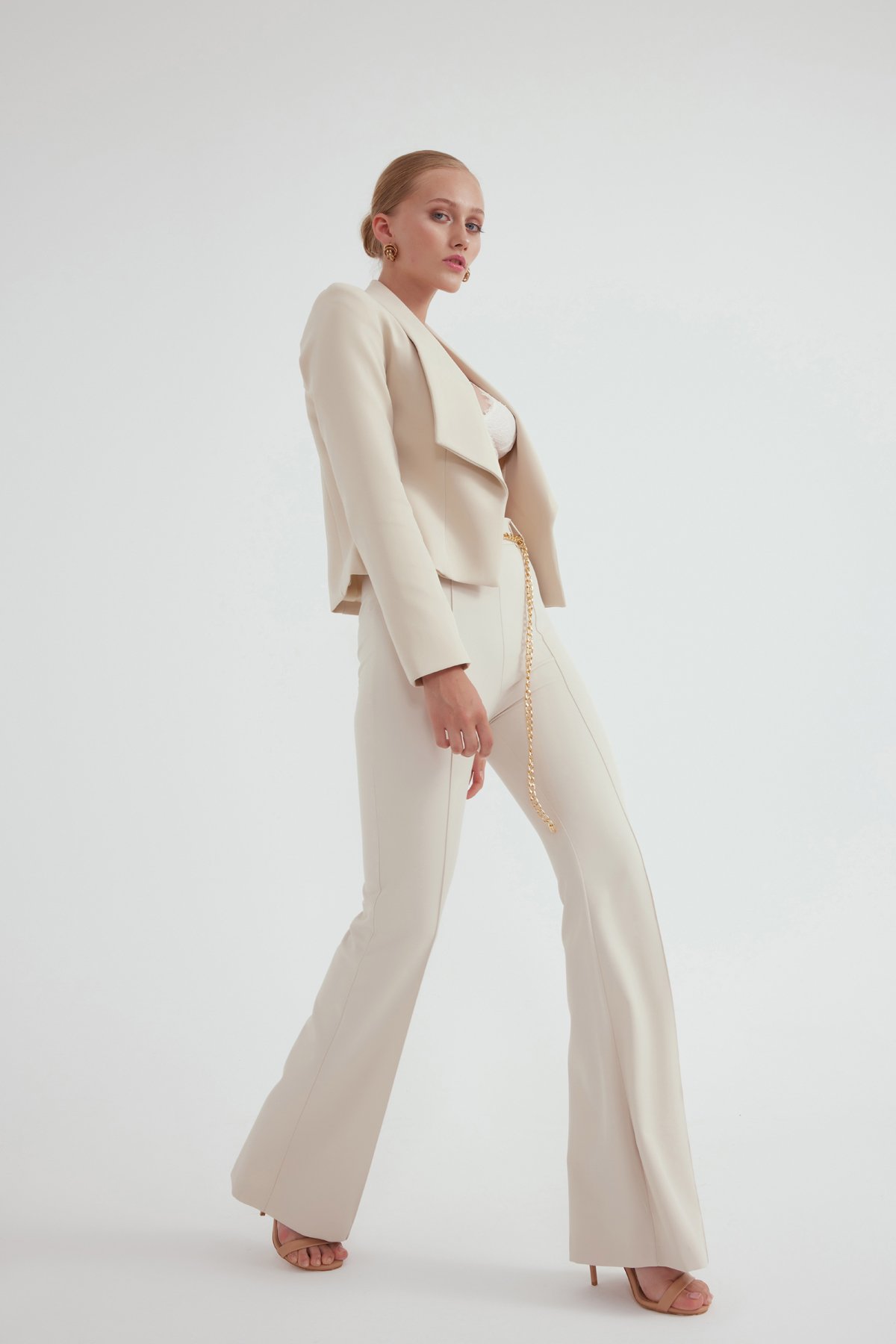 Zincir kemer ispanyol paça pantolon - KEMİK