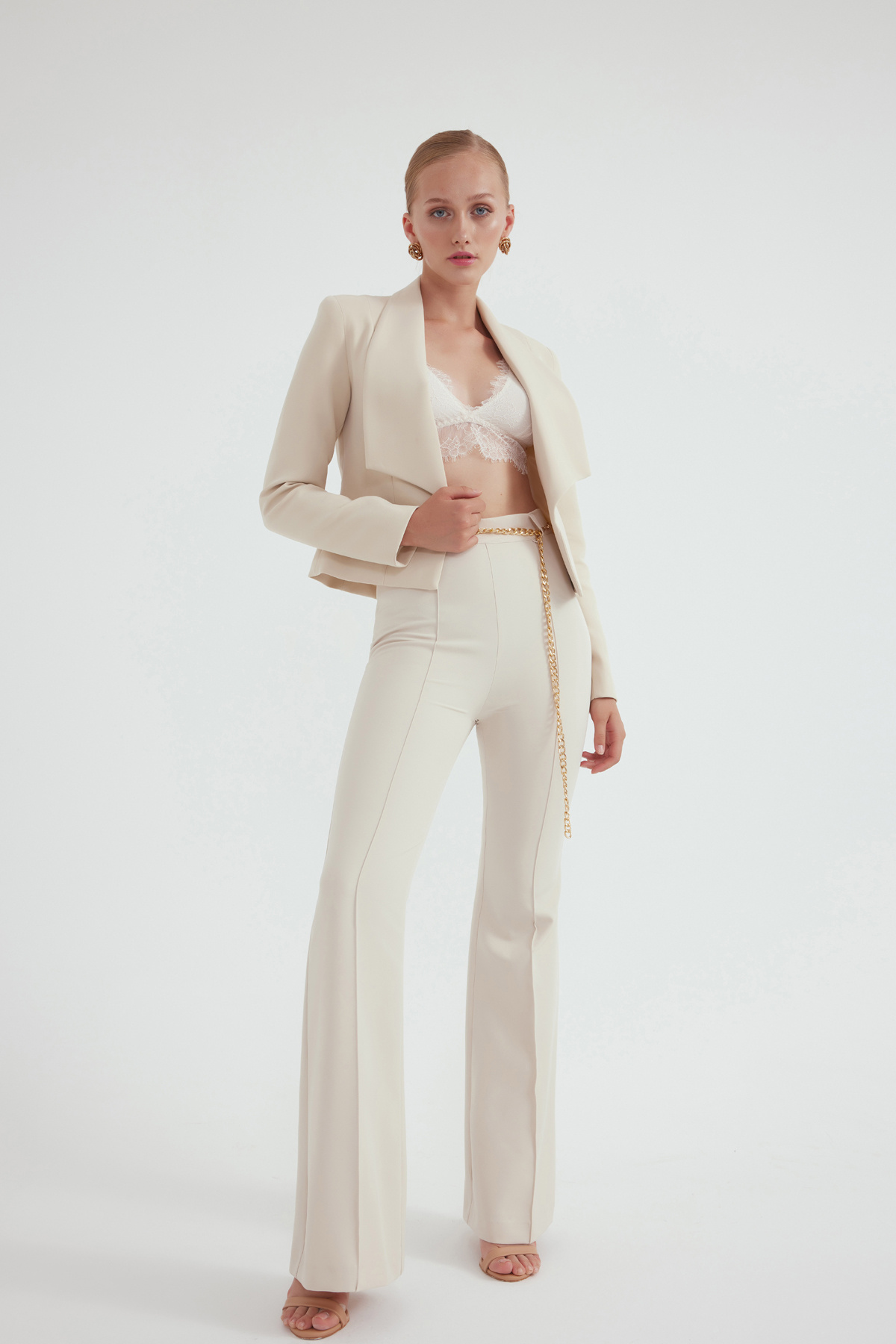 Zincir kemer ispanyol paça pantolon - KEMİK