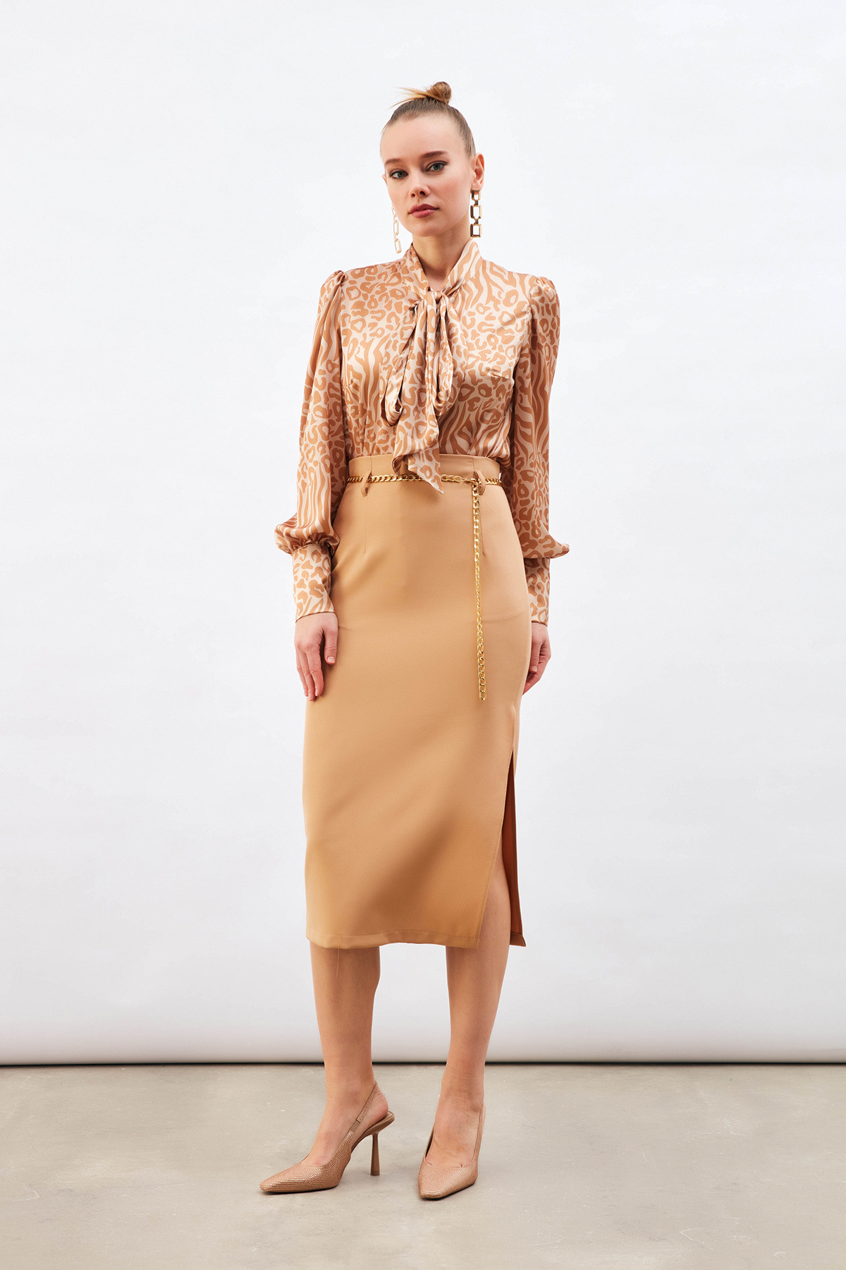 Zincir kemerli kalem etek - CAMEL
