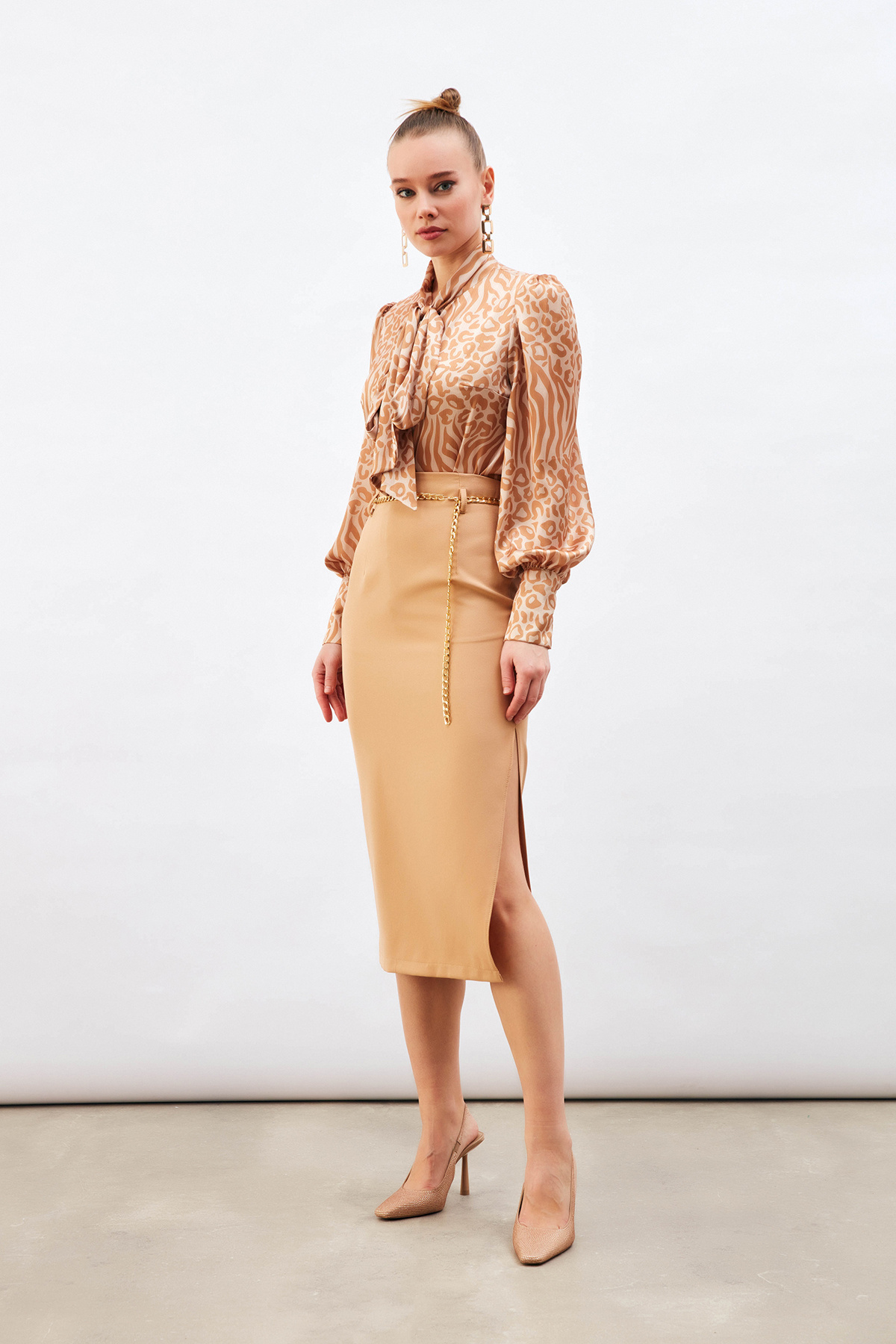 Zincir kemerli kalem etek - CAMEL