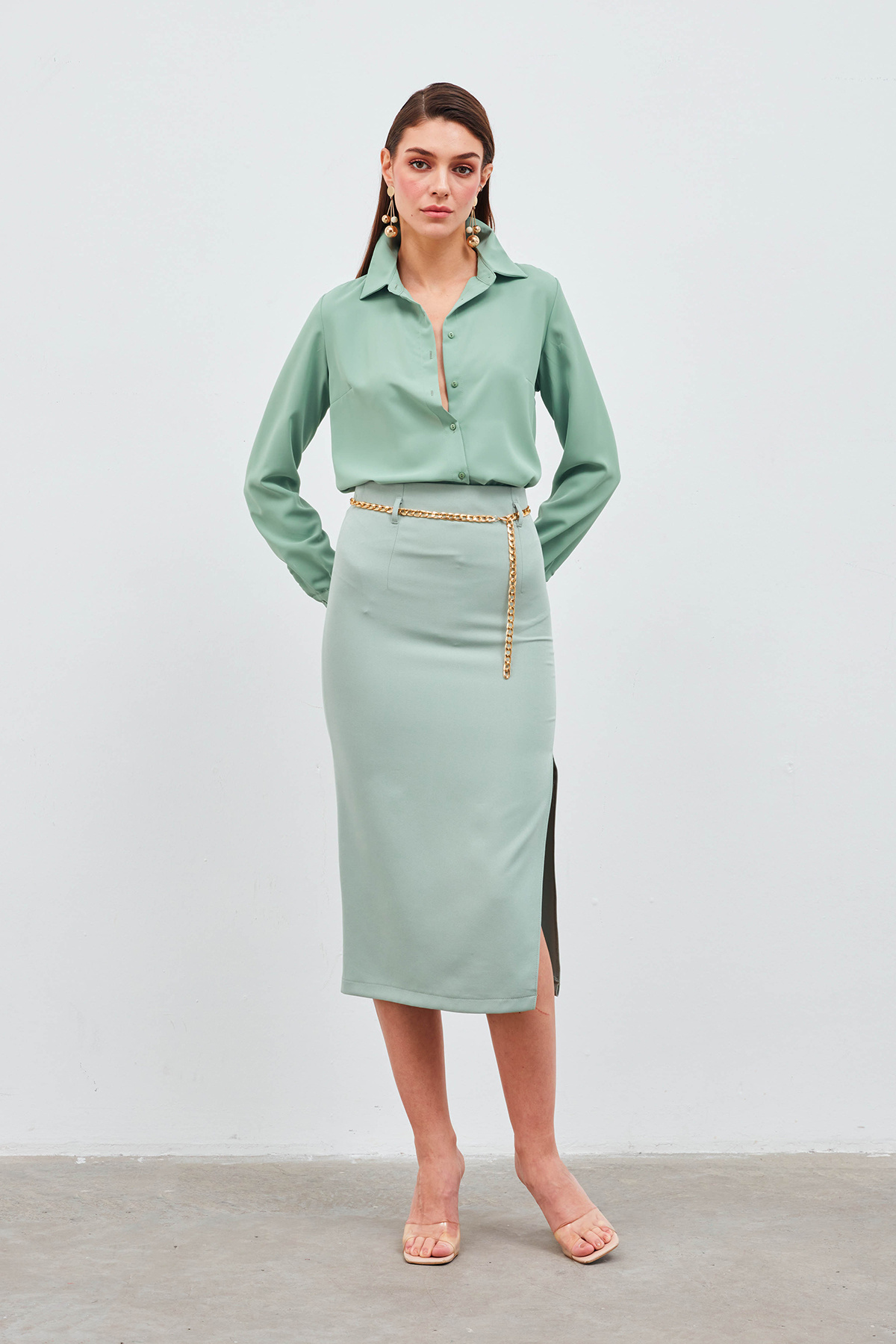 Zincir kemerli kalem etek - MİNT