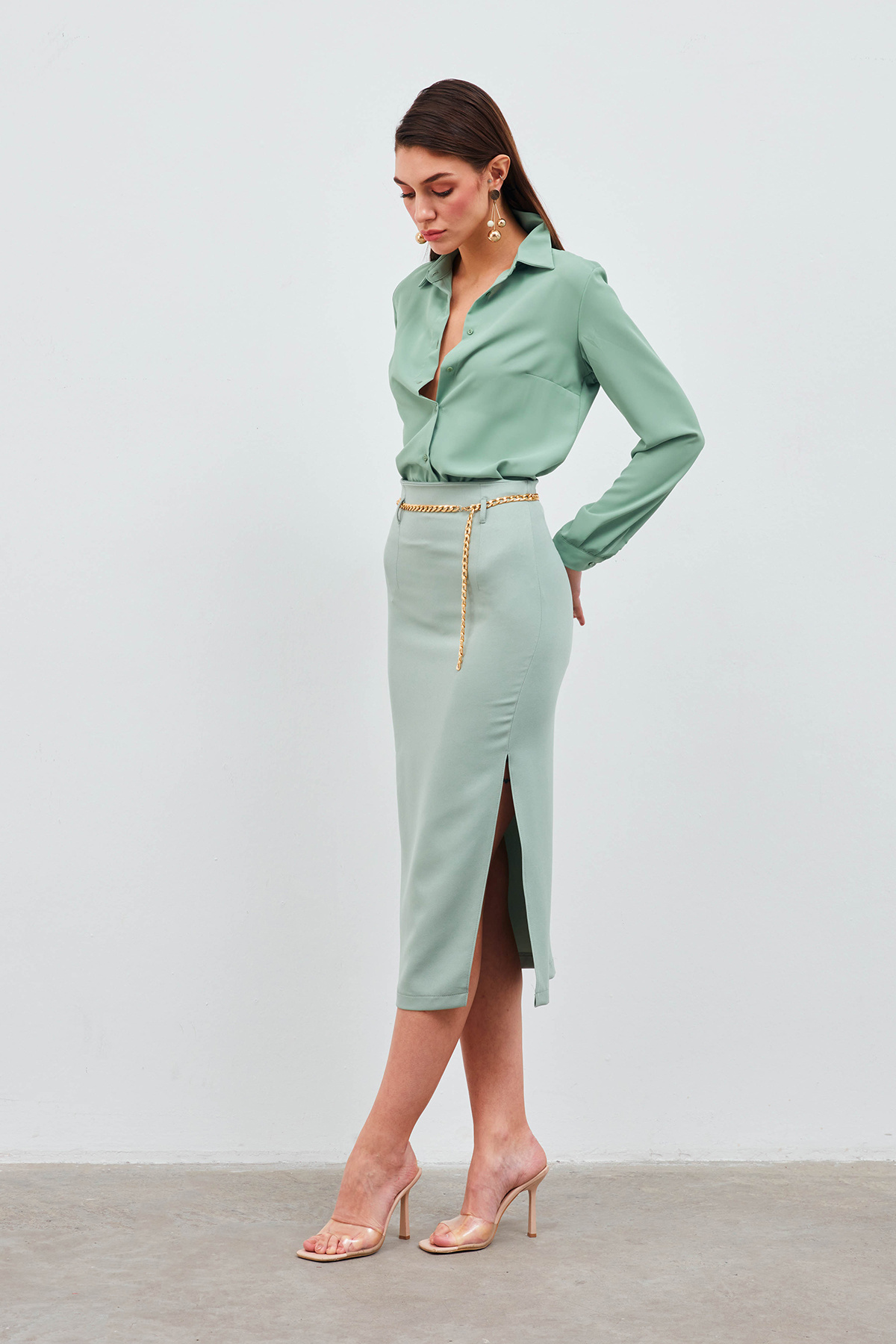 Zincir kemerli kalem etek - MİNT