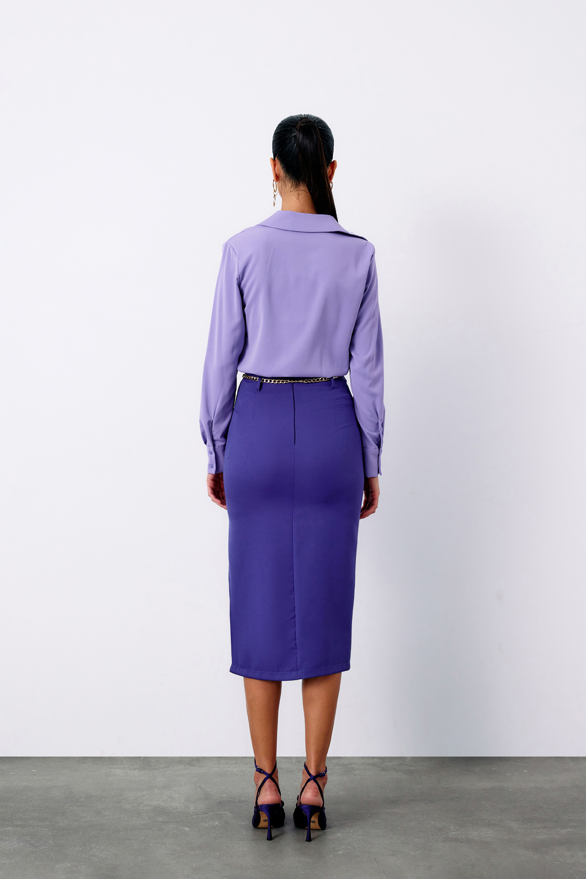 Zincir kemerli kalem etek - MOR