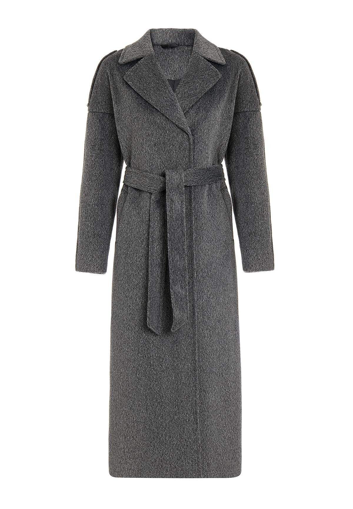 Apolet Detaylı Çıt Çıt Kapamalı Oversize Moher Kaban ANTRASİT 3147