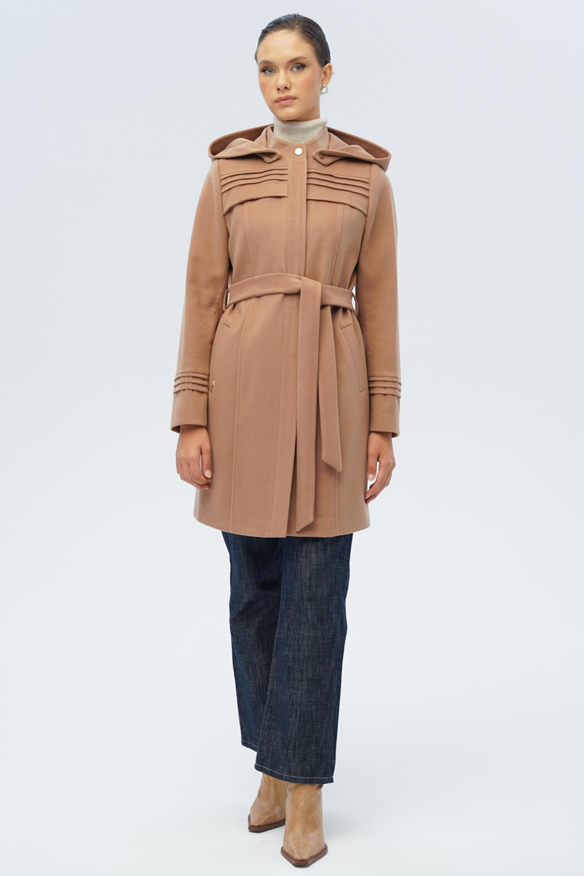 Çıkabilir Kapüşonlu Nervür Detaylı Kaban KAMEL 3126