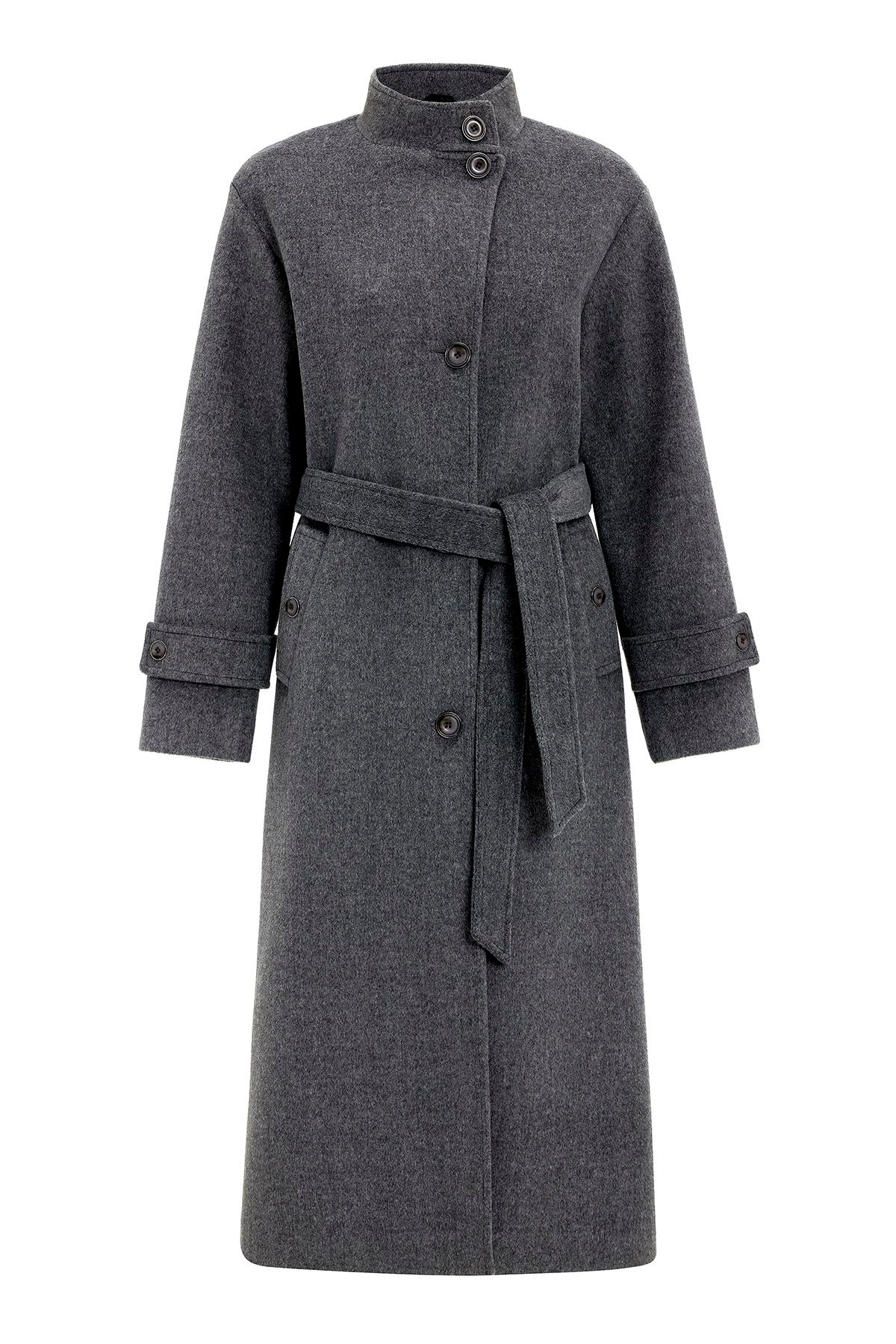Stand Collar Oversize Long Coat DARK GREY 3124