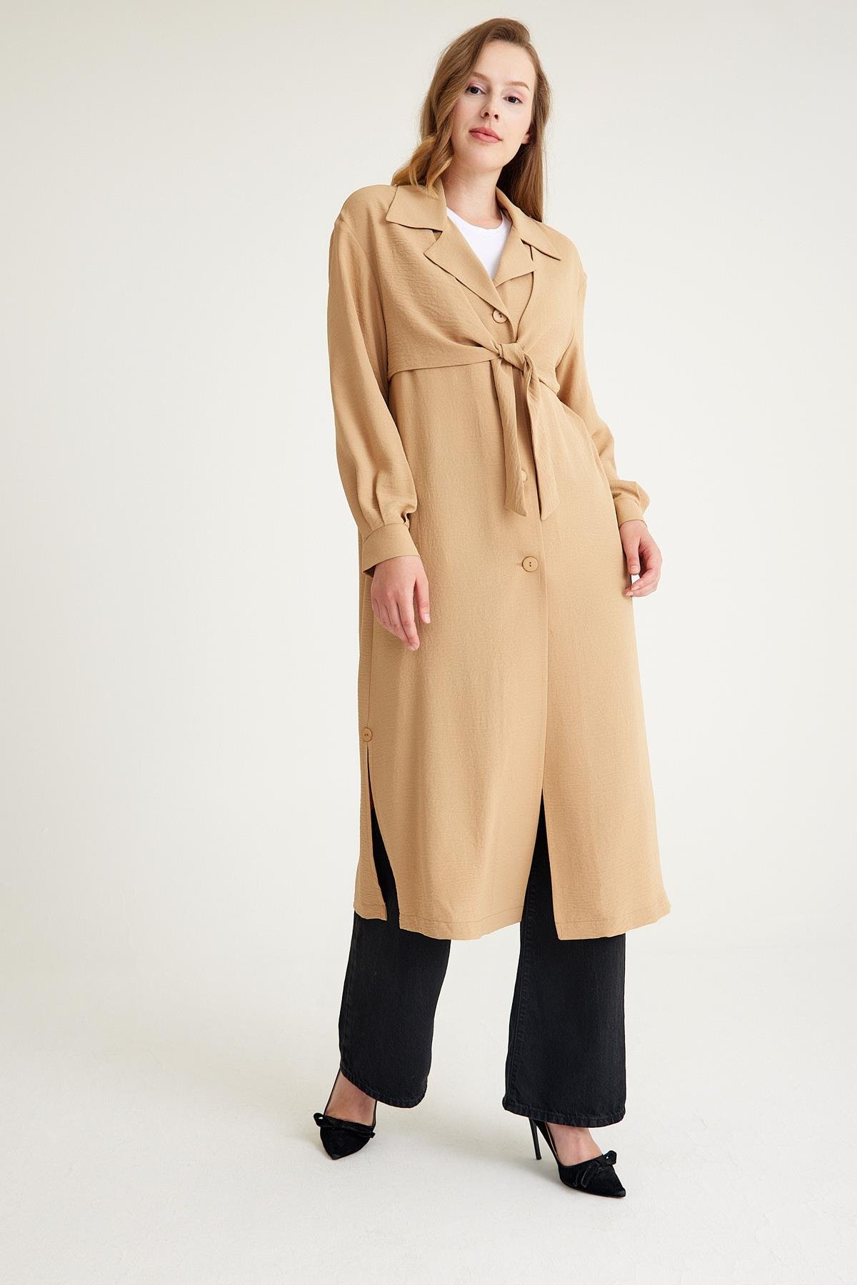 عباءة رجالية برباط أمامي غير مبطنة كامل 6585