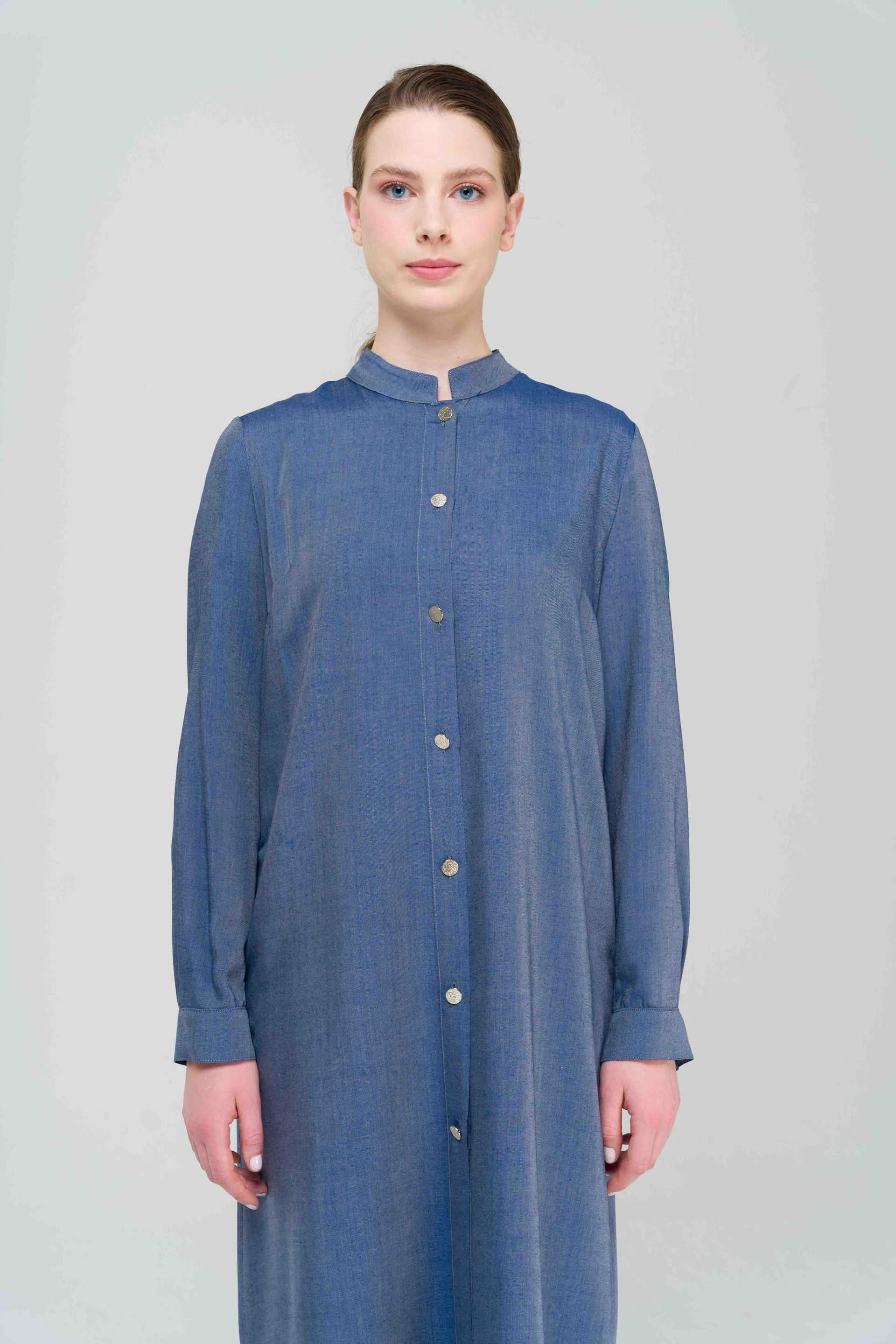 Hakim Yaka Uzun Tunik MAVİ 9826