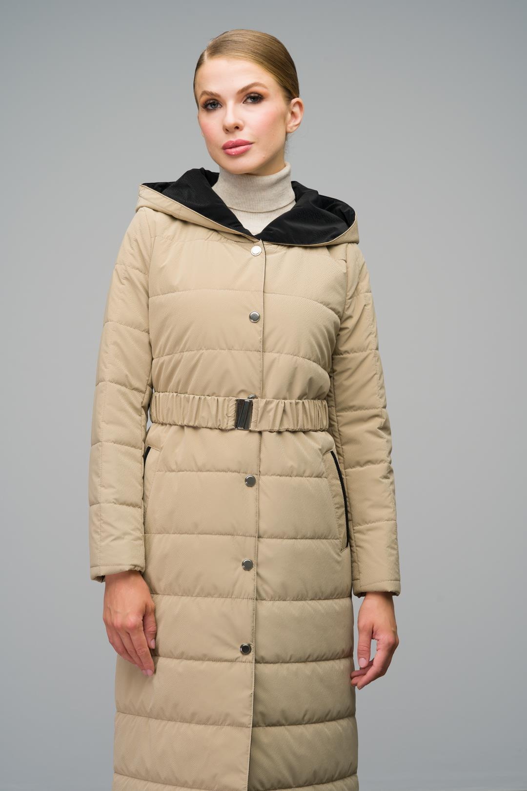 Hooded Garni Detailed Long Quilted Coat IVORY 6662
