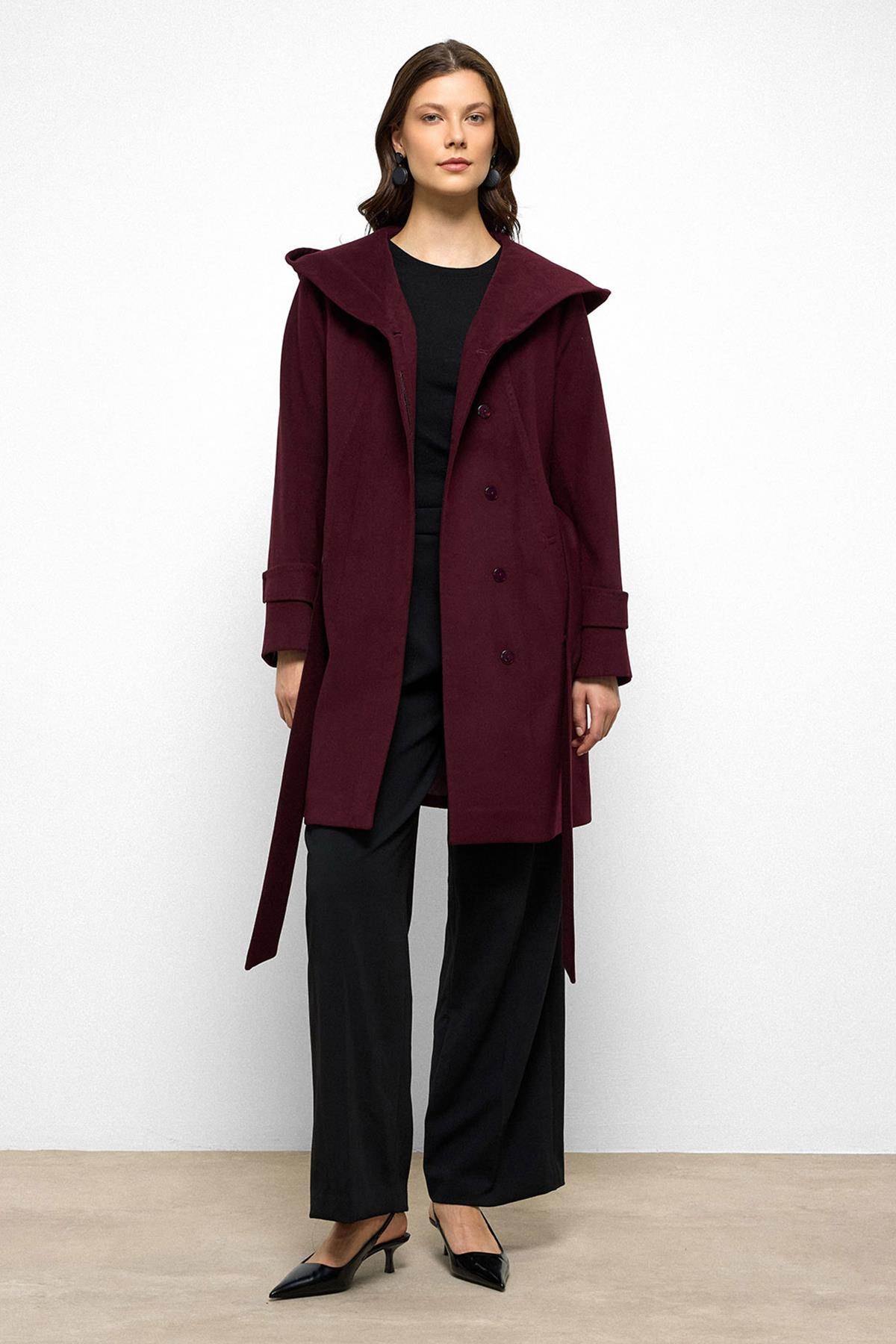 Hooded Coat with Punto Stitch Detail DAMSON 3102